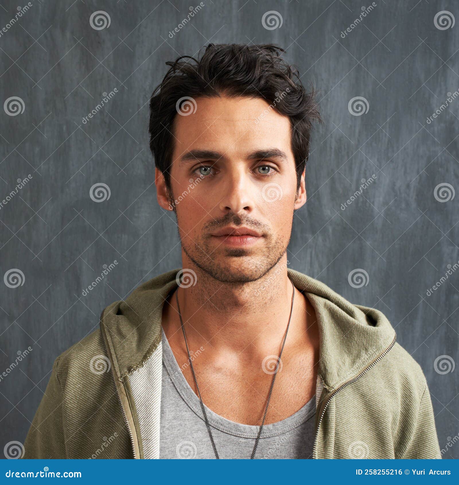 Staring Blankly. Portrait of a Handsome Young Man with a Blank