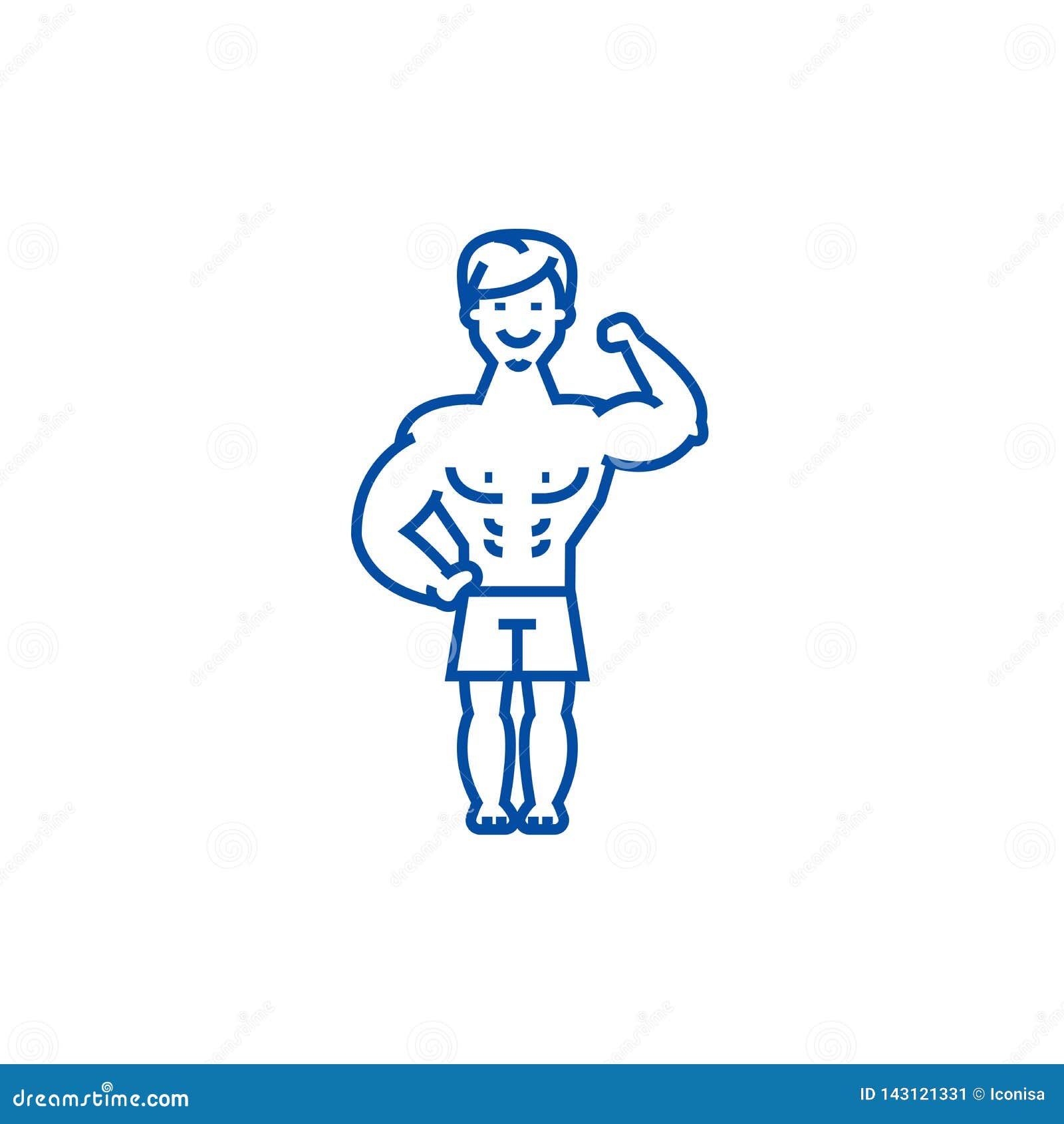 Starker Mann Bodybuildermuskeln Zeichnen Ikonenkonzept Starker Mann Flaches Vektorsymbol Der Bodybuildermuskeln Zeichen Entwu Vektor Abbildung Illustration Von Ikonenkonzept Flaches