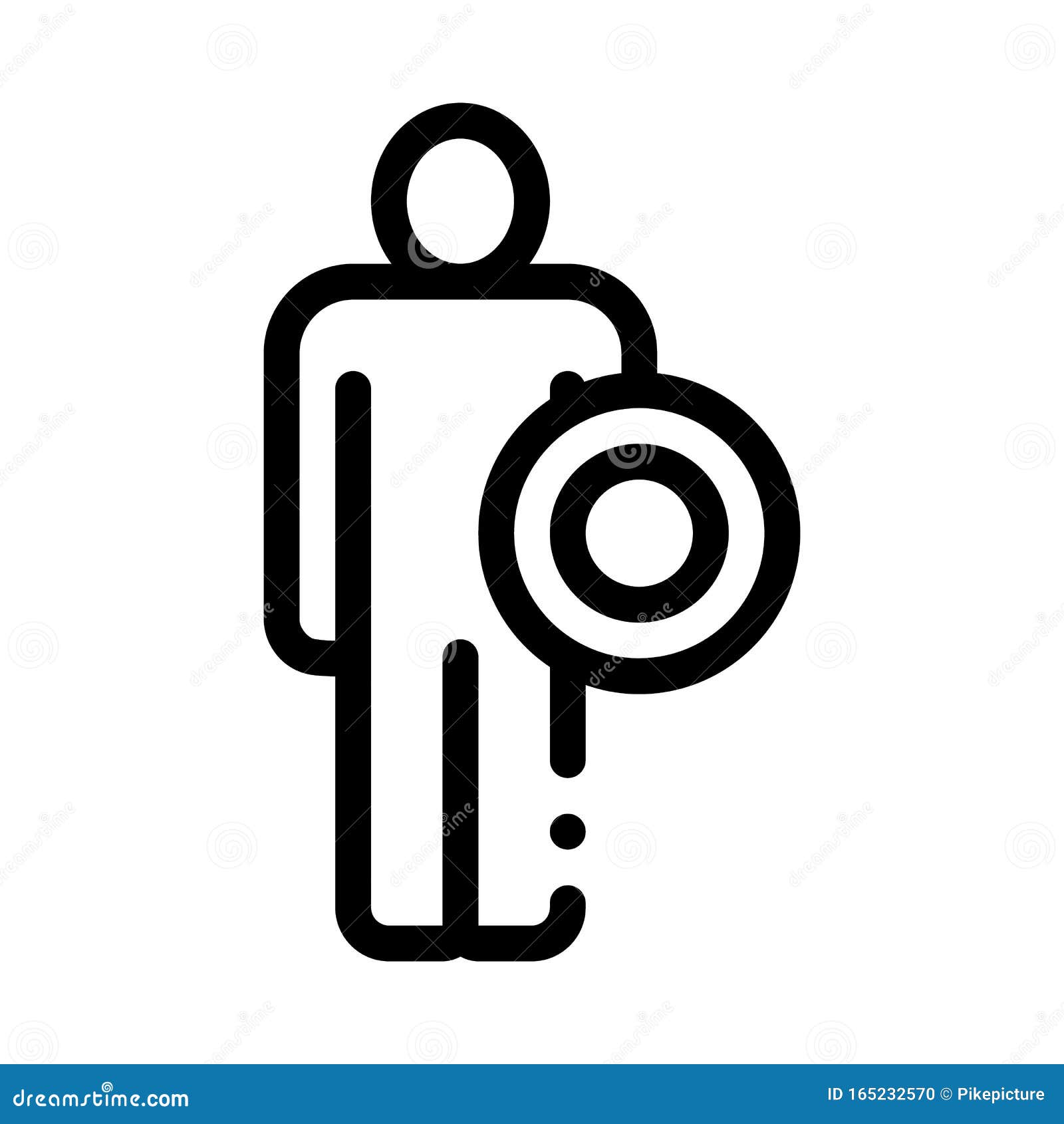 Starker Mann Mit Schild Symbol Vector Umriss Illustration Vektor Abbildung Illustration Von Vector Illustration