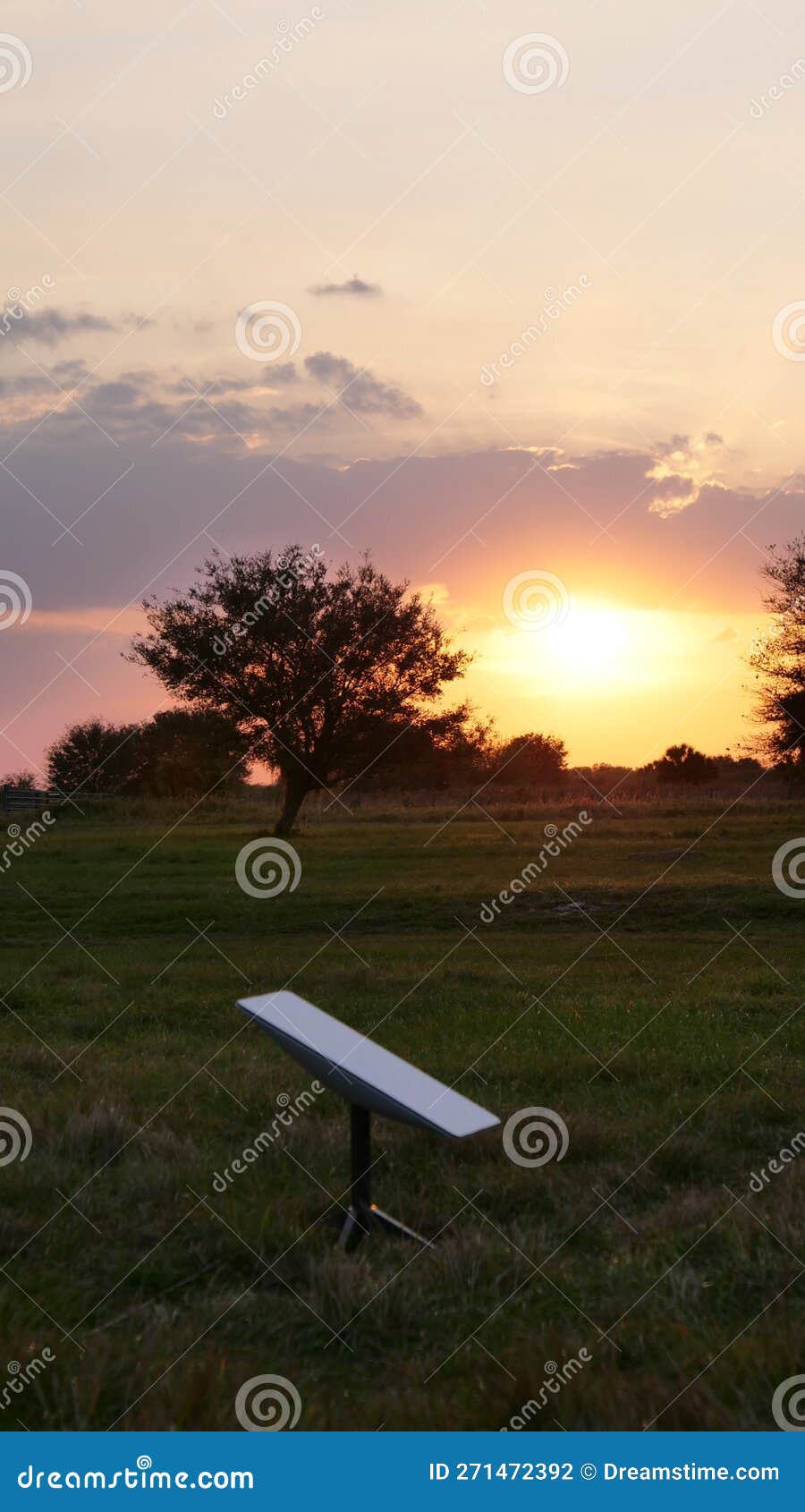Starlink Antenna and Sunset. Elon Musk Spacex Stock Photo - Image of