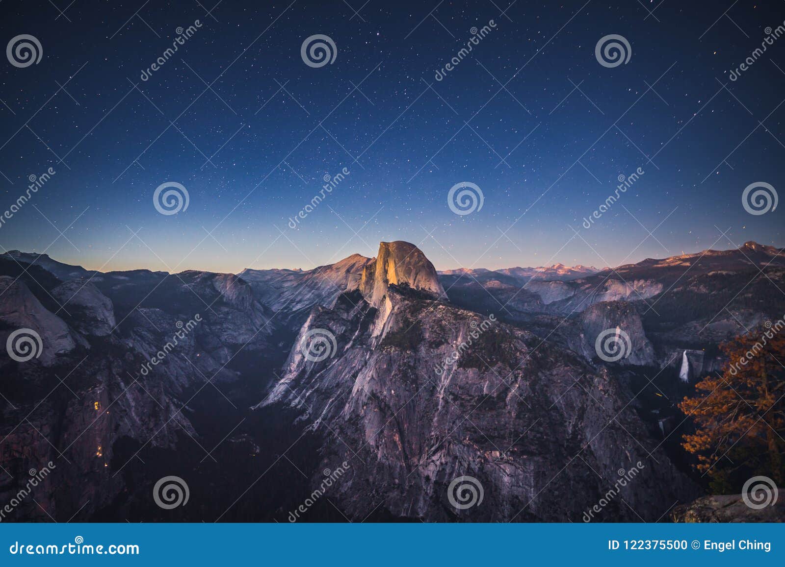 starry night above half dome in yosemite national park, california, usa