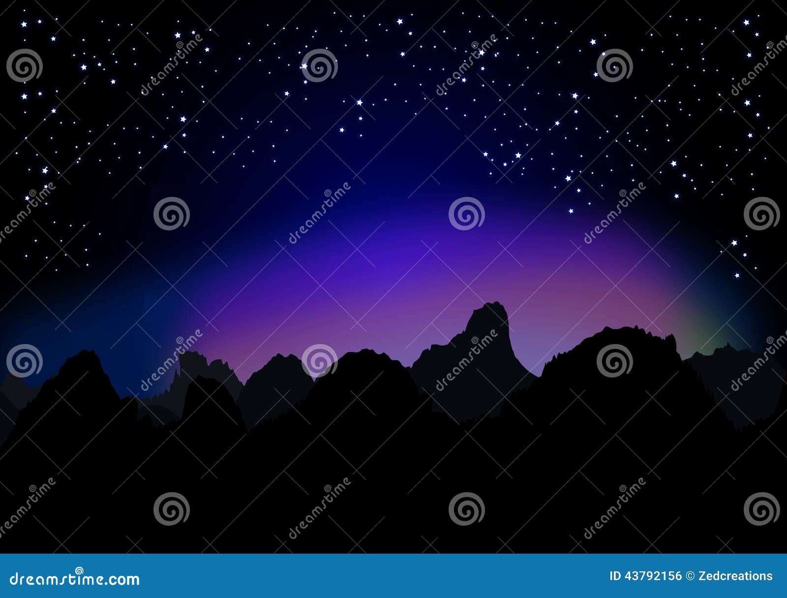 Starry Night stock illustration. Illustration of moon - 43792156