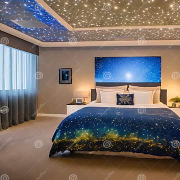 Starry Night Sky: a Bedroom Ceiling Designed Like a Starry Night Sky