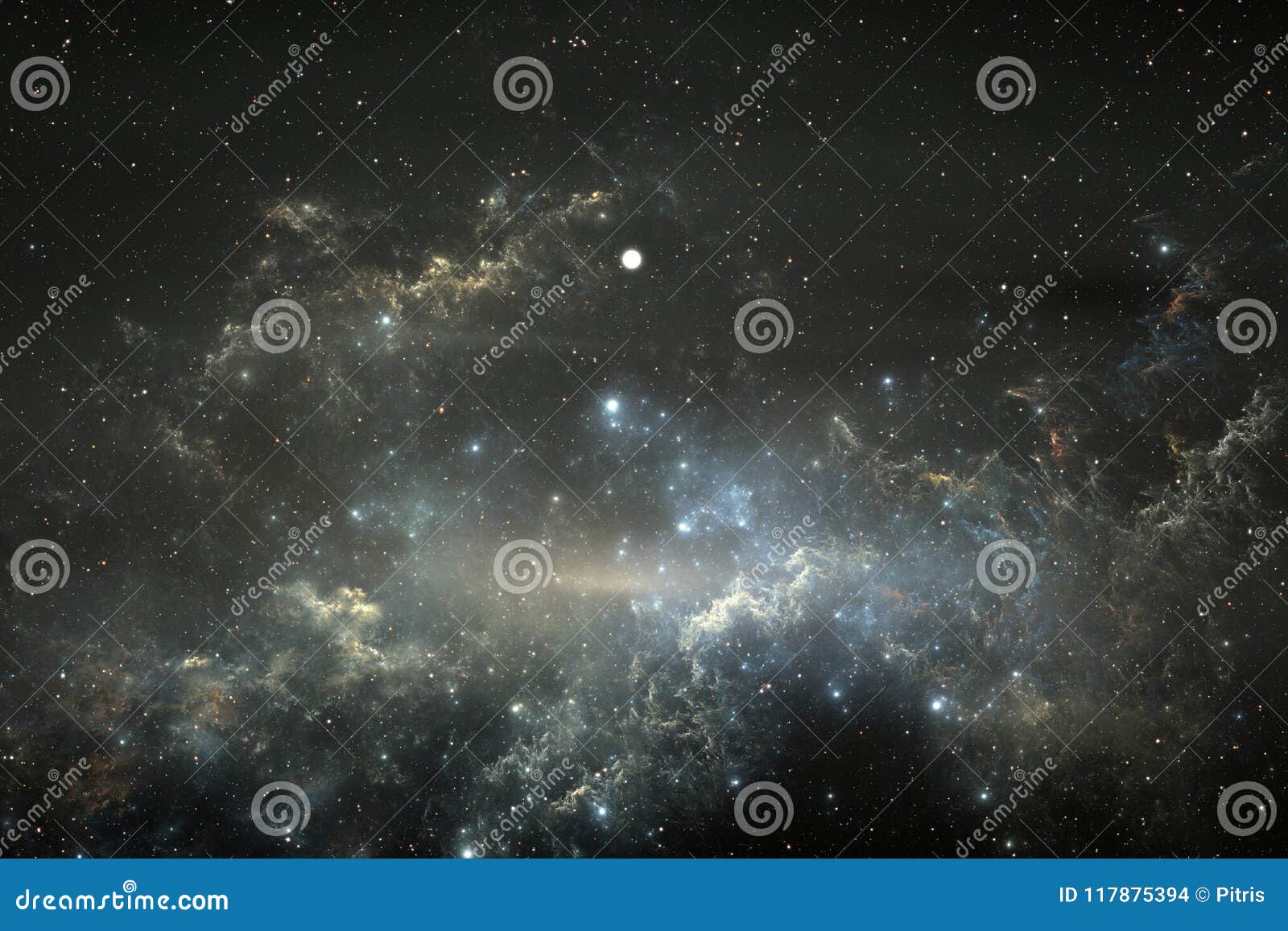 Download Starry Night Sky Space Background With Nebula Stock ...