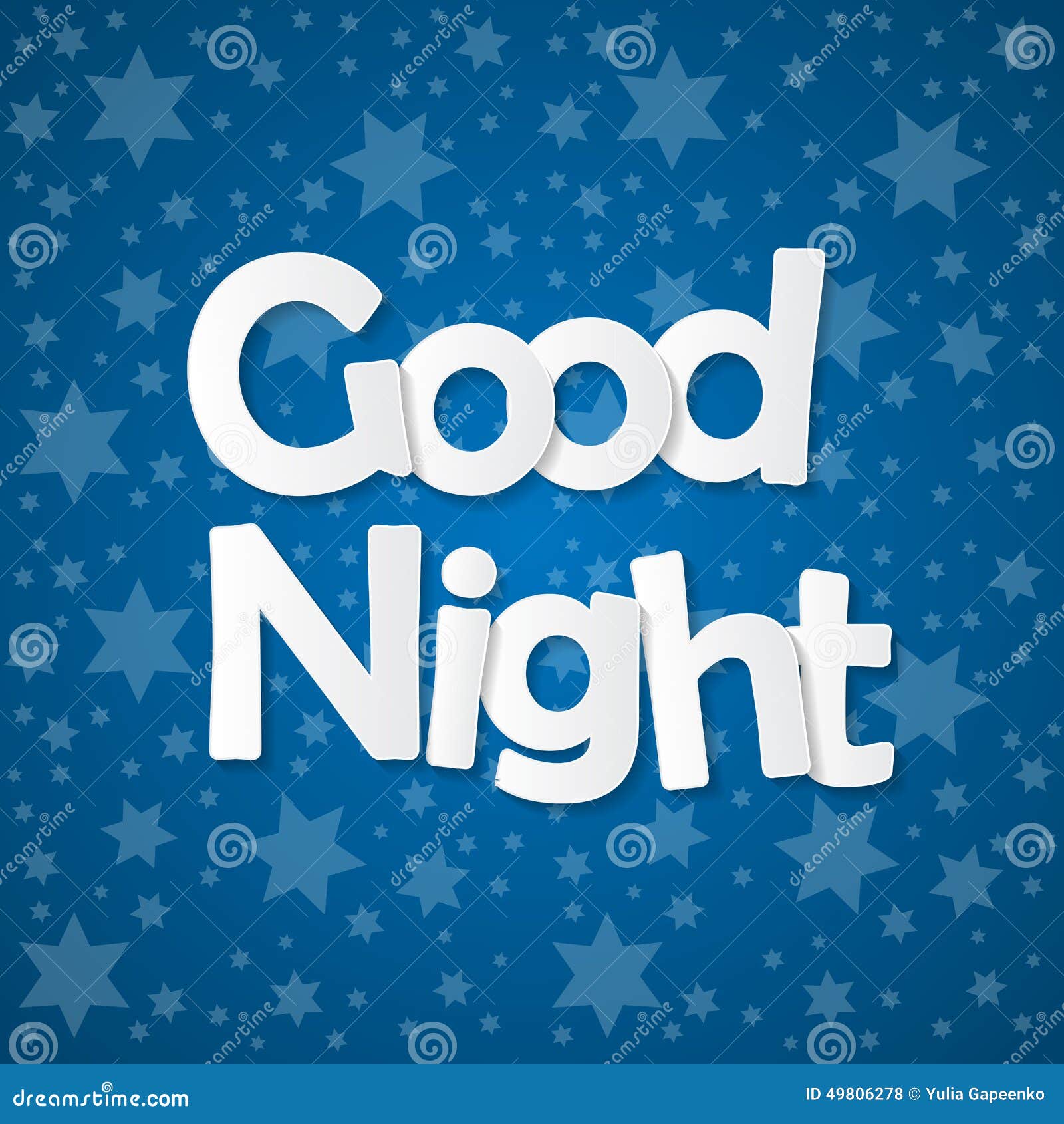 Starry Sky. Good Night Concept Vector Illustration Stock Vector ...