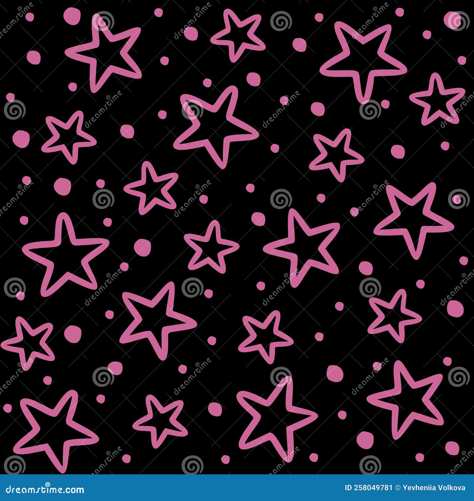 Stars on Black Background. Background with Lilac Stars. Night Star Sky ...