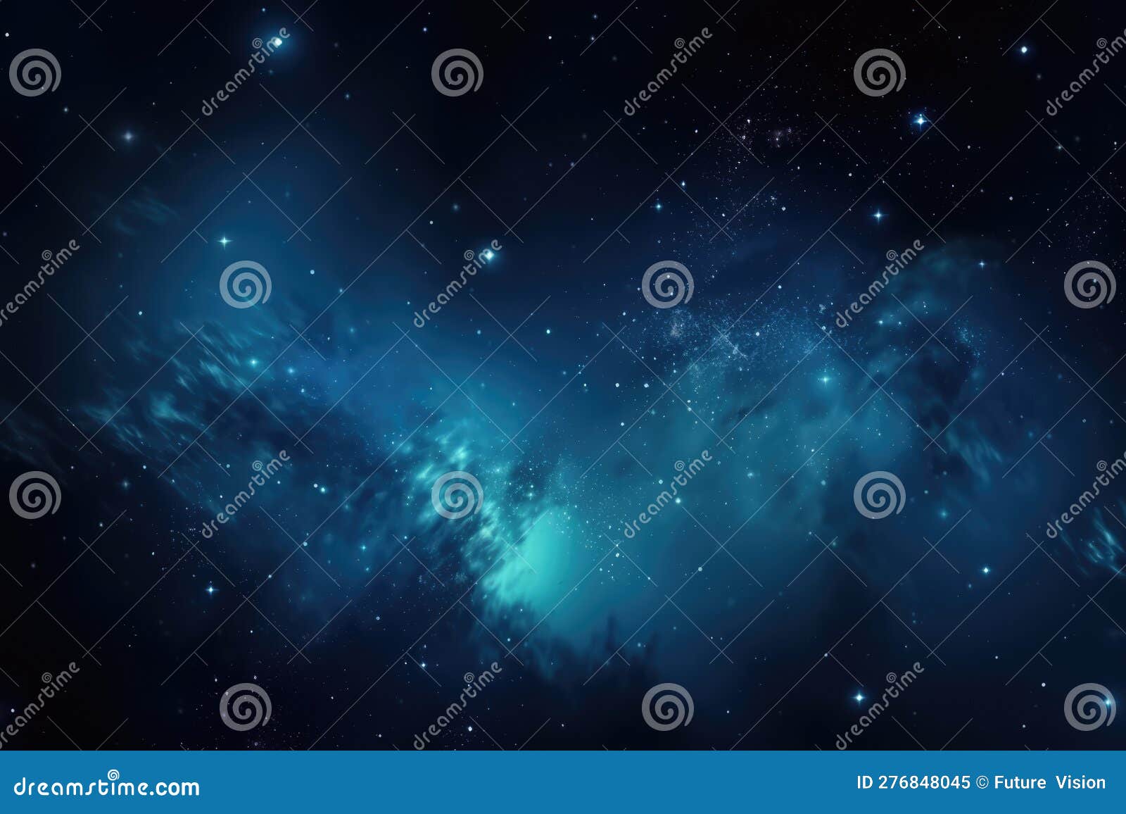 Stars and Clouds on Night Dark Blue Sky, Created Using Generative Ai
