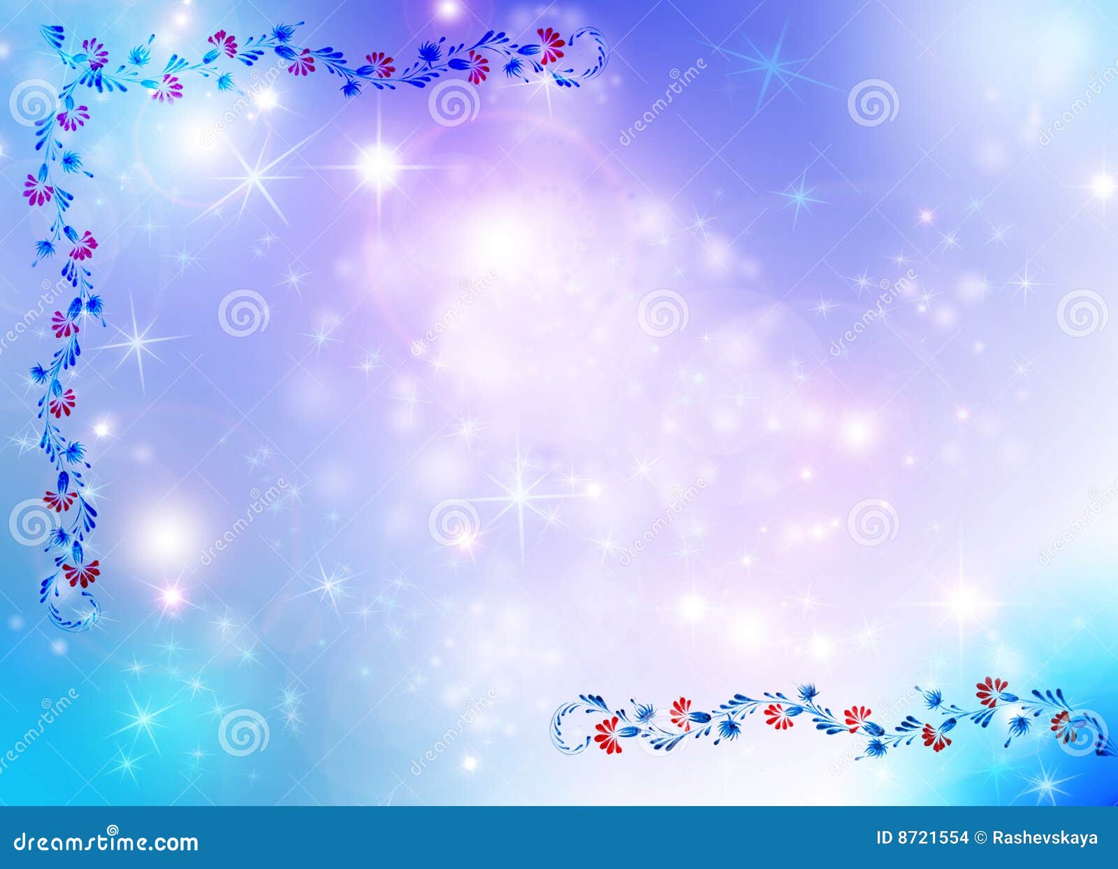 Stars and flowers stock illustration. Illustration of decor 8721554