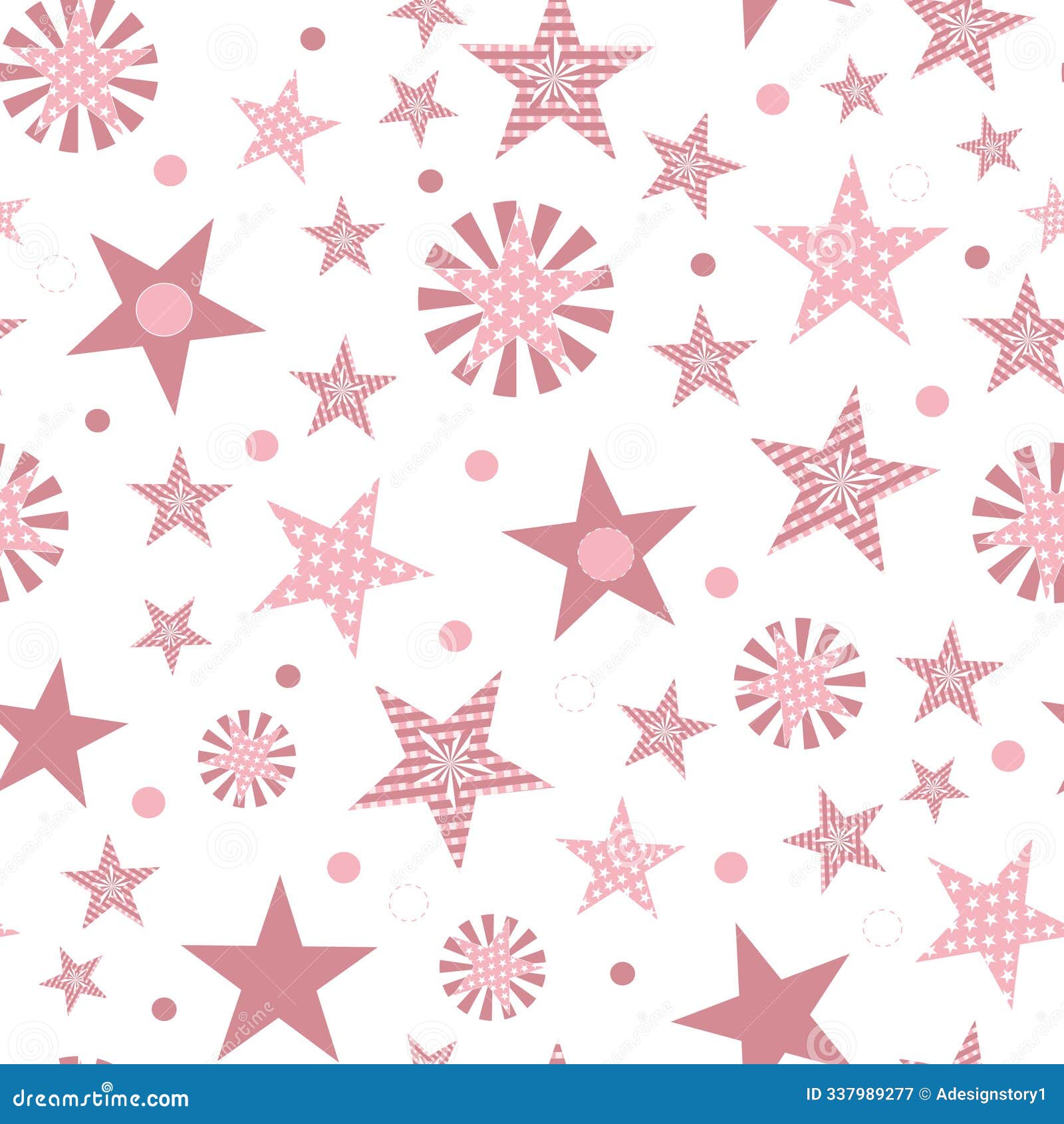 star quilting in pink, whites,beige colours natural colour ,seamless pattern ,prints background