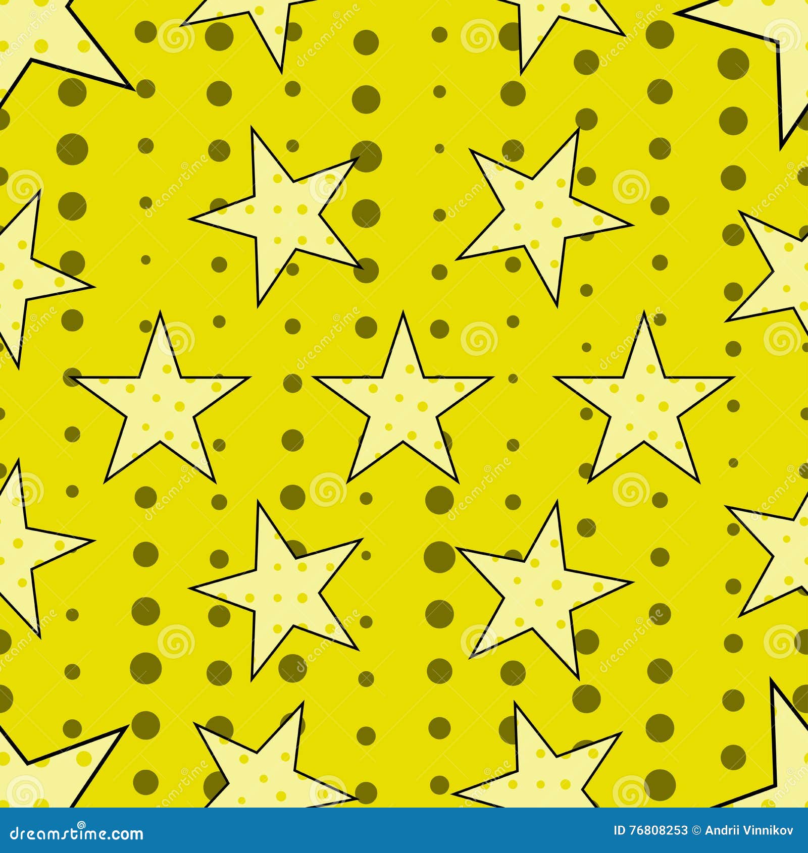 Stars in Pop Art Style, Seamless Pattern. Vector. Stock Vector Illustration of original