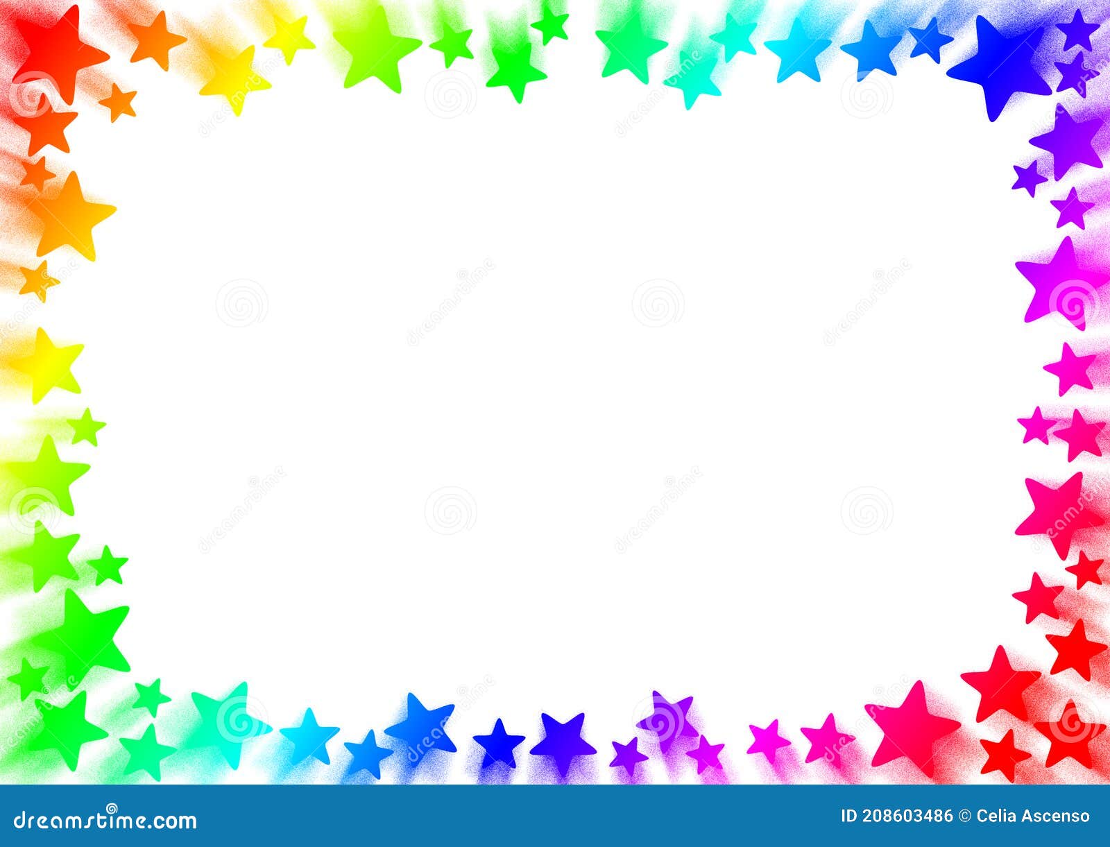 Stars rainbow frame stock photo. Illustration of borders - 208603486