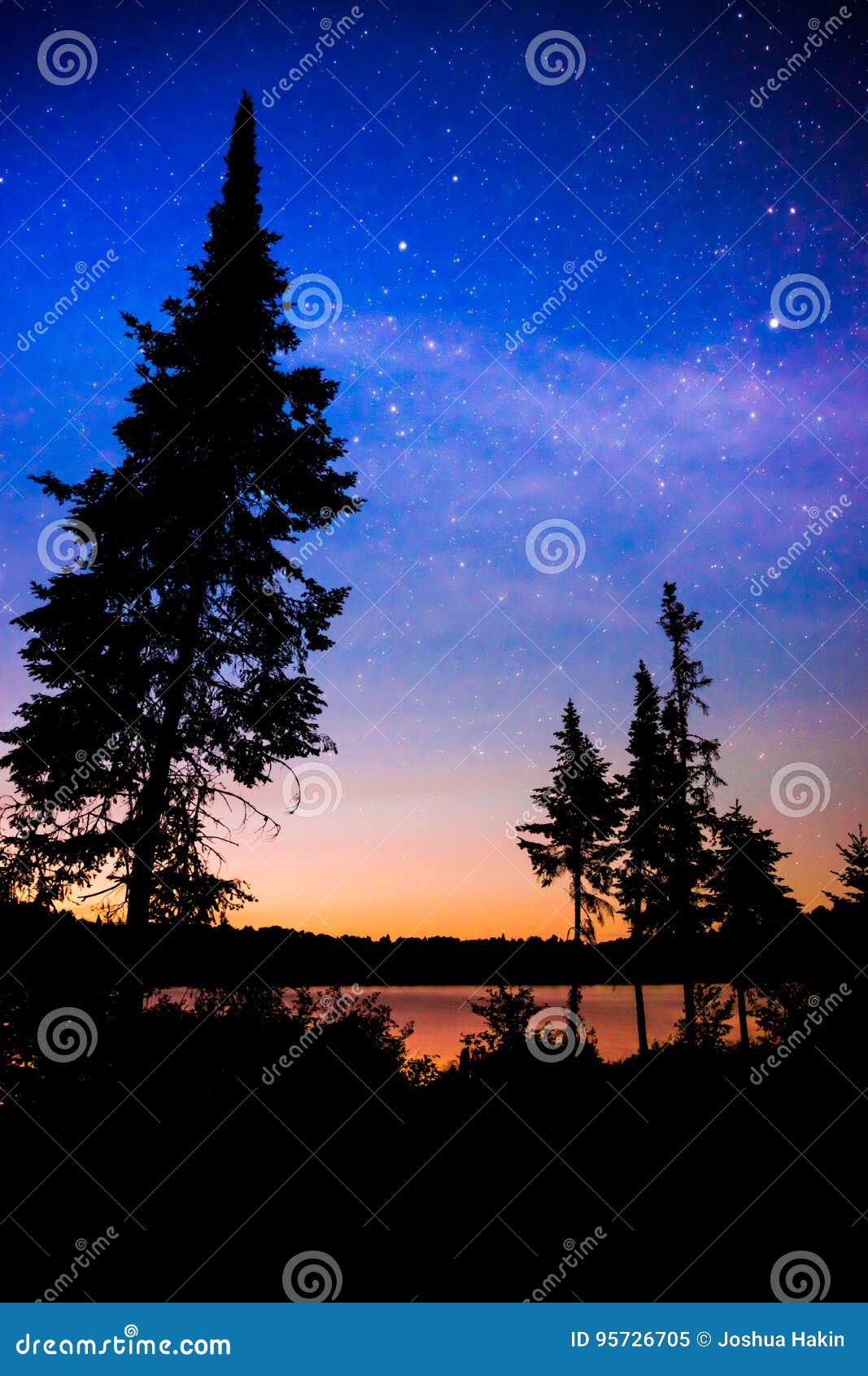 Stars at Sunset,Tom Thomson Lake Stock Image Image of algonquin