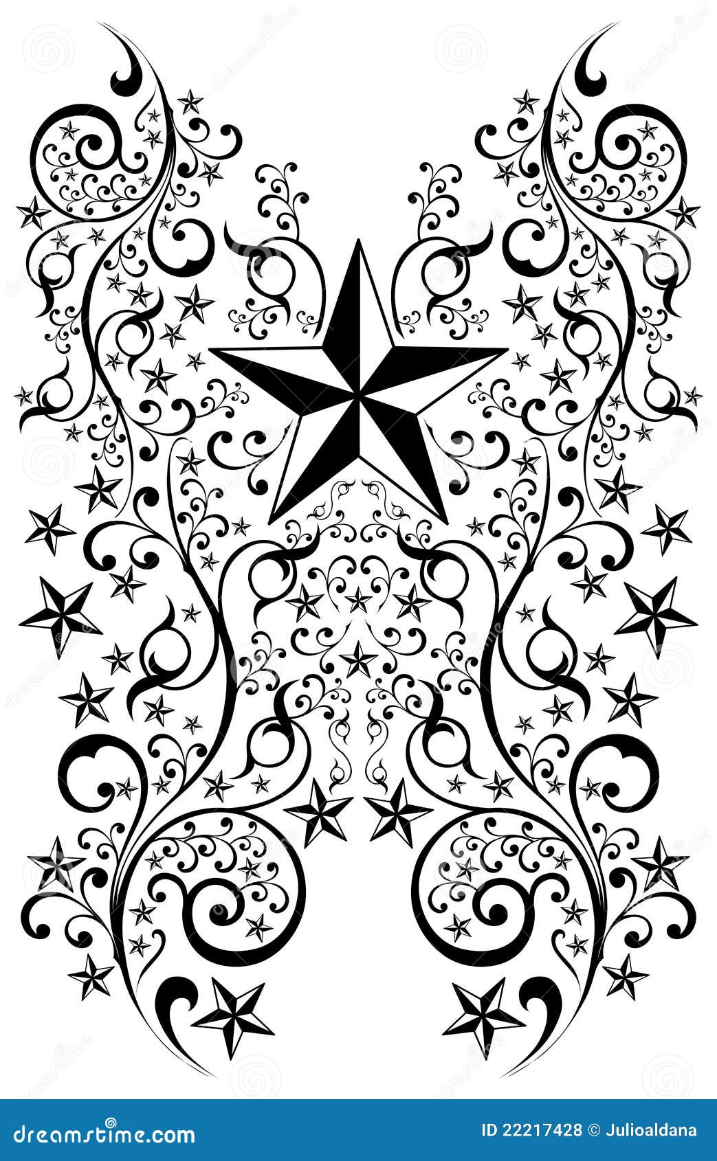 Stars Tribal  Art Illustration Tattoo Vector Royalty 
