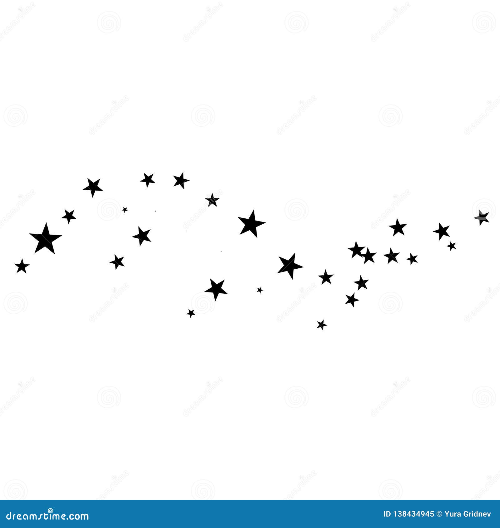 stars on a white background. black star shooting with an elegant star.meteoroid, comet, asteroid