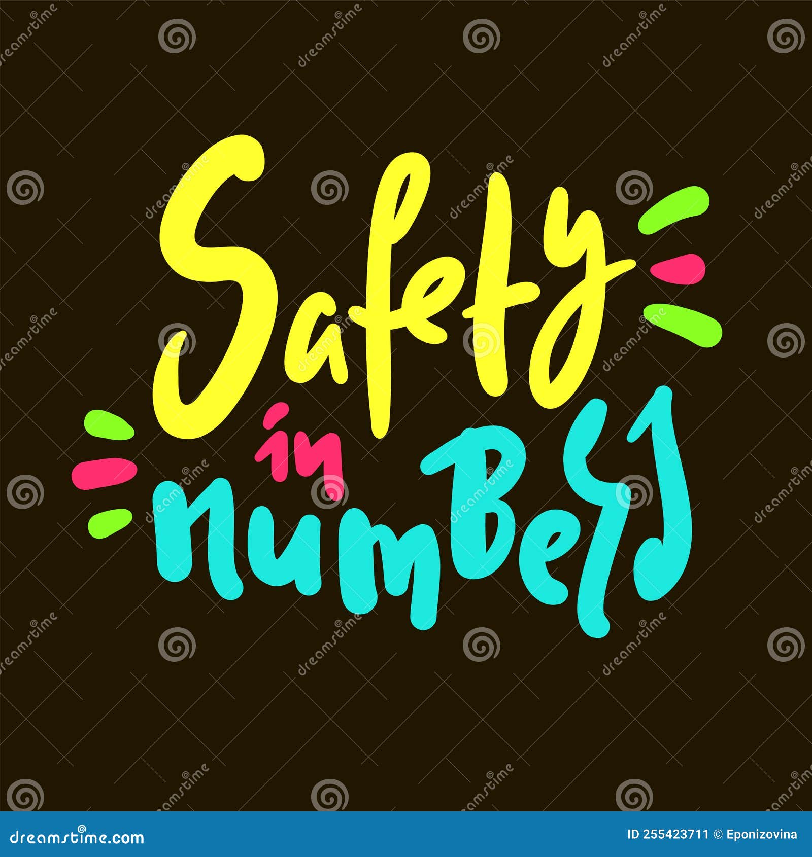 Safety in Numbers Funny Inspire Motivational Quote. Youth Slang Stock