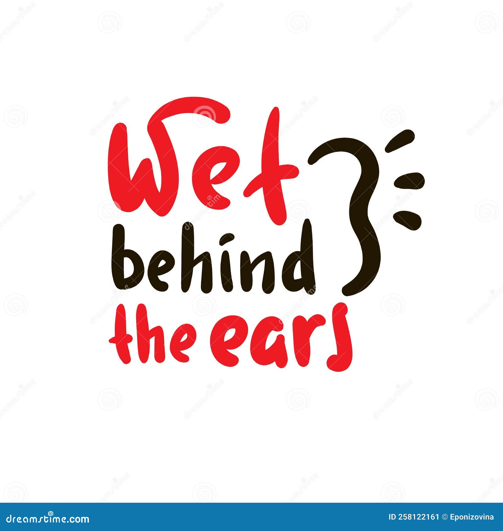 Wet Behind the Ears Simple Inspire Motivational Quote. Youth Slang