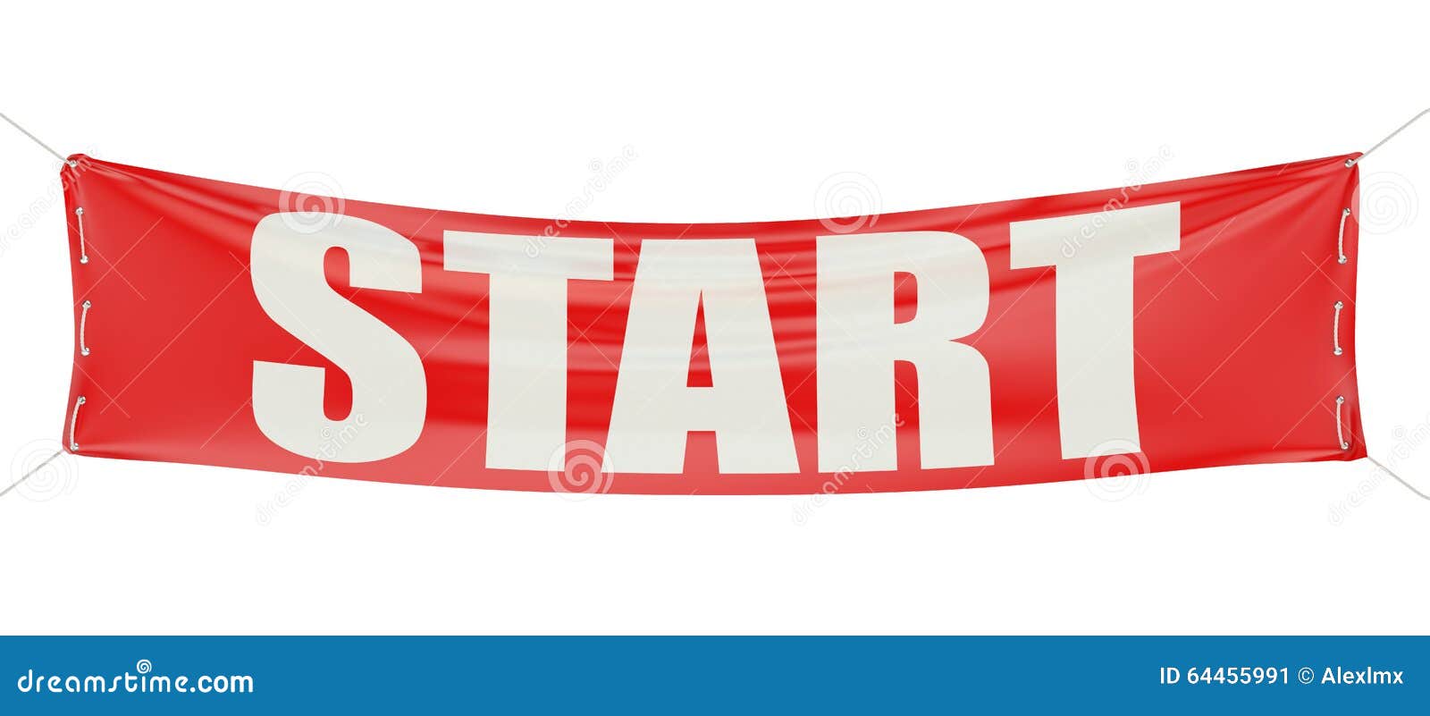 Start Concept on the Red Banner Stock Illustration Illustration of