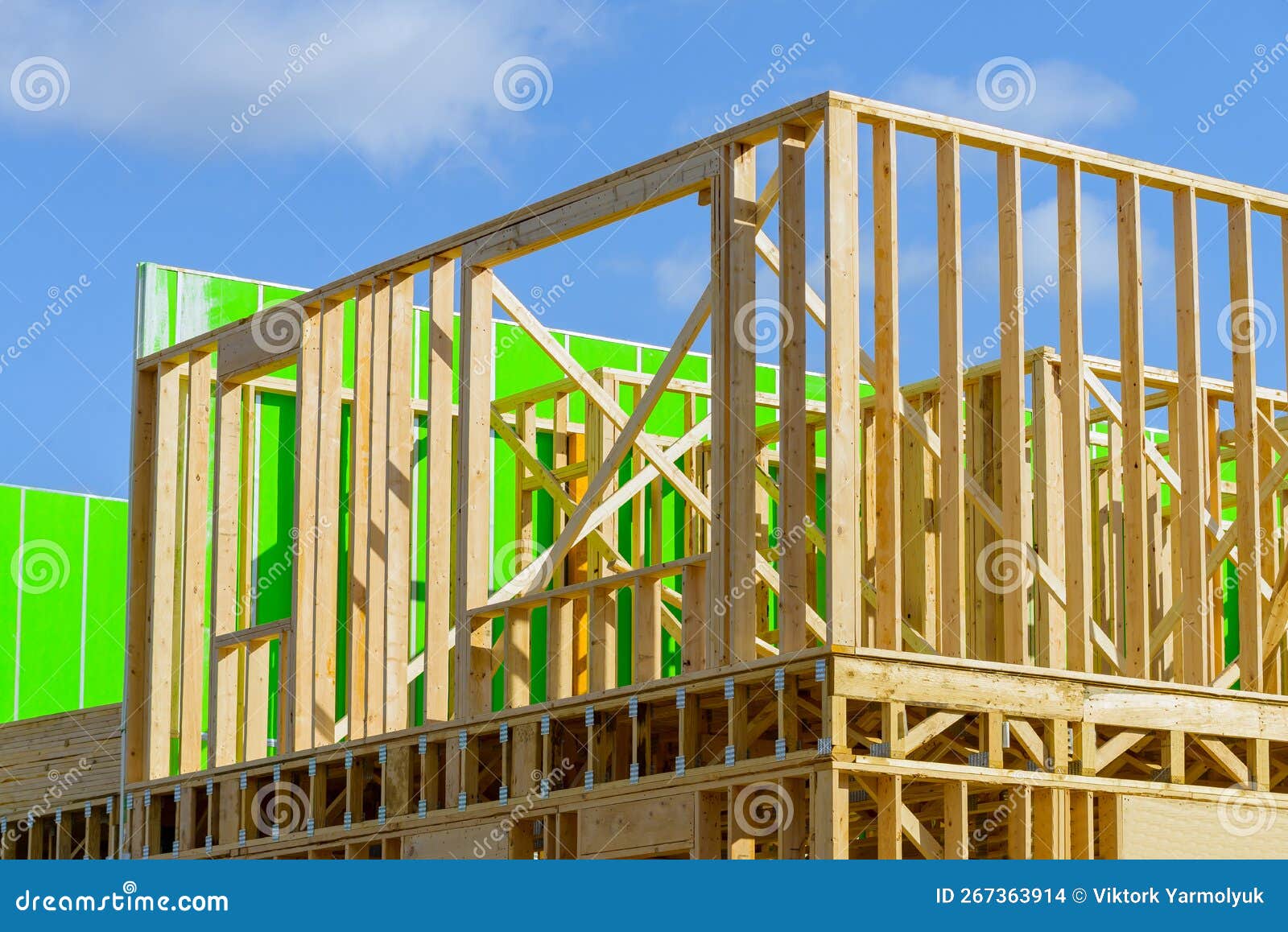 Start of Construction of a Plywood House Stock Photo Image of framing