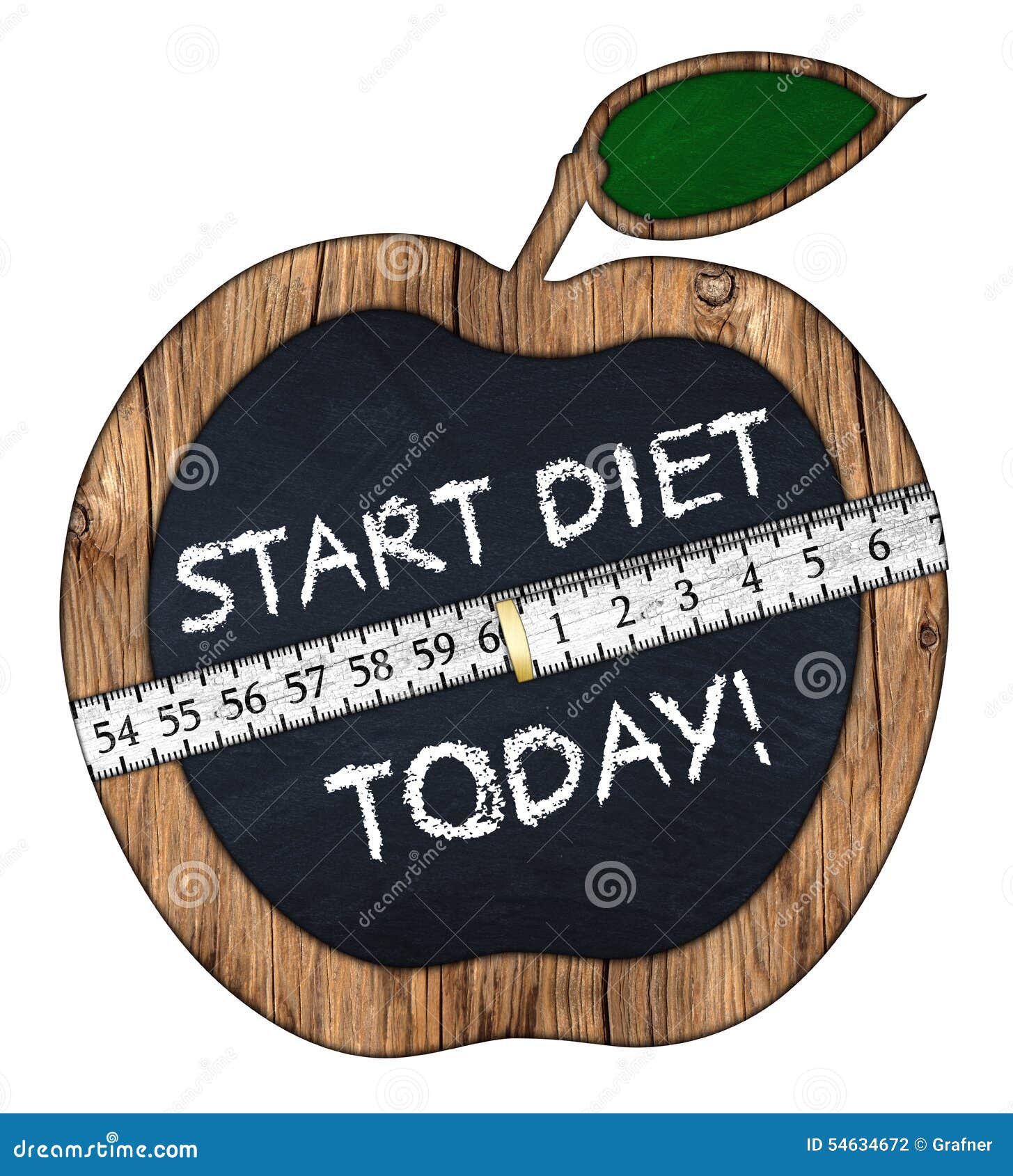 Start Diet Today Apple Blackboard Stock Photo - Image of lifestyle, diet:  54634672