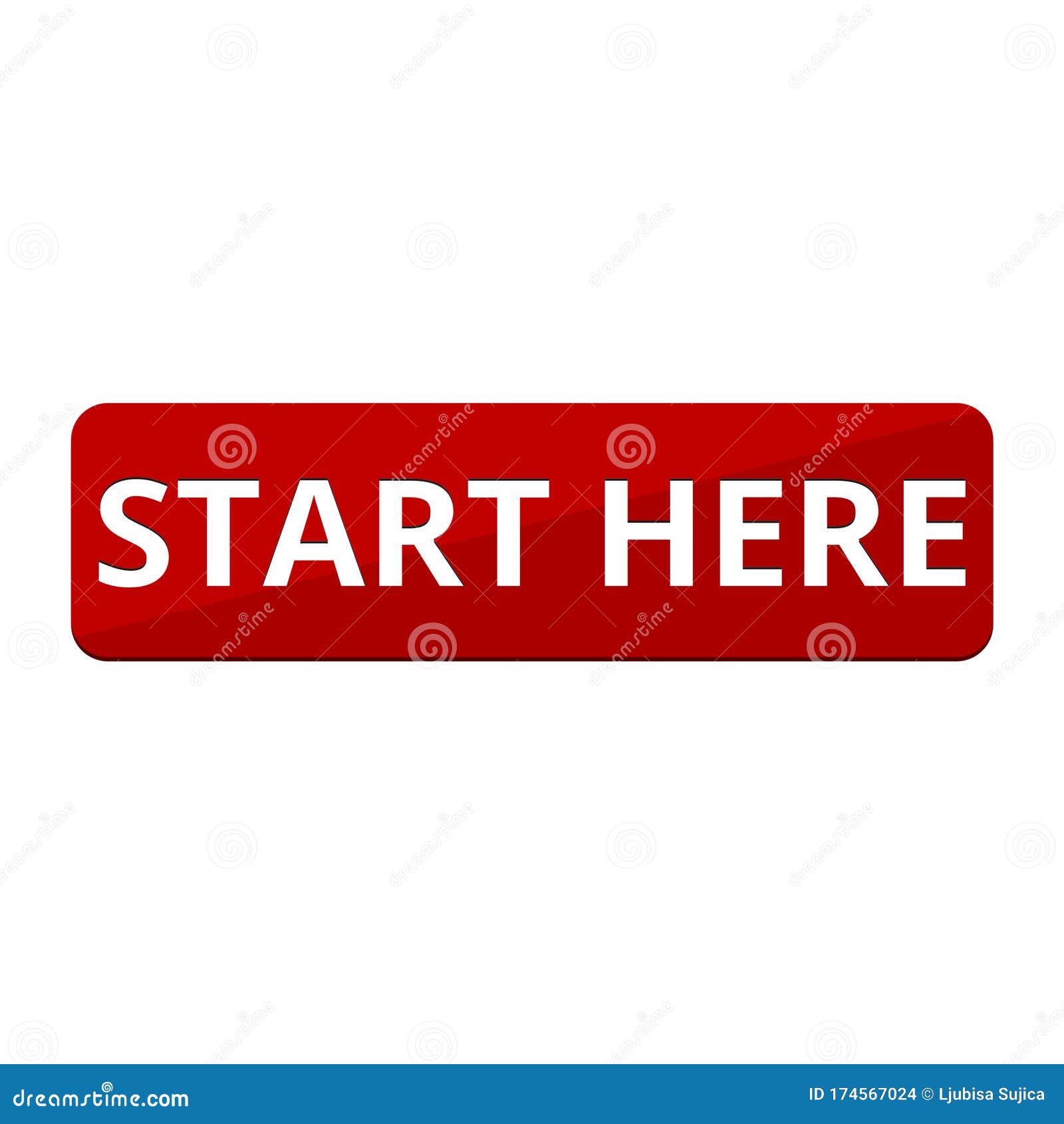 Start Here Sign, Start Here Icon, Start Here Button Stock Illustration