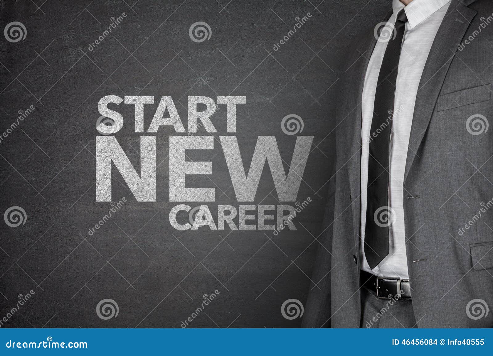 Start New Career on Blackboard Stock Photo Image of hire, hiring