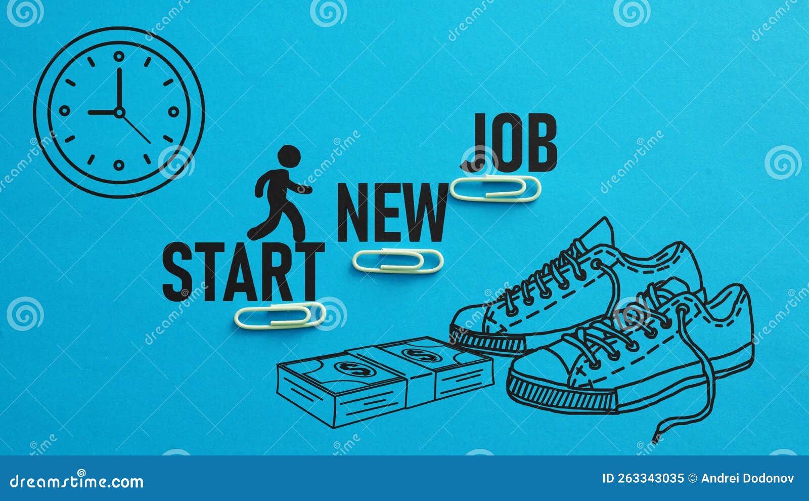 Start New Job is Shown Using the Text. New Career Stock Image Image