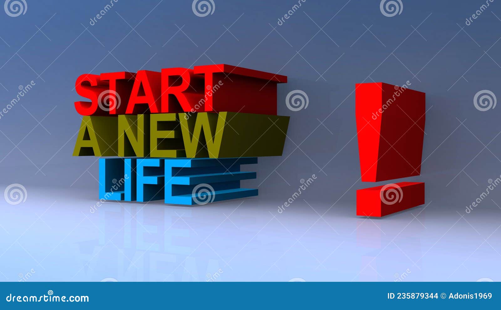Start A New Life On Blue Stock Photo 235879344