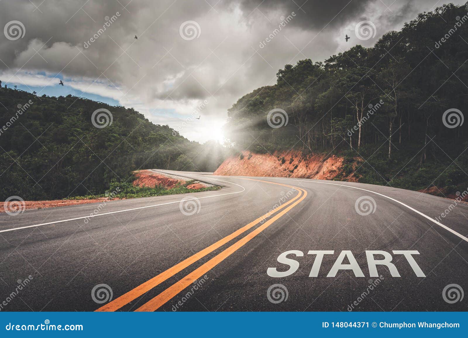 start point on the road of business or your life success. the beginning to victory
