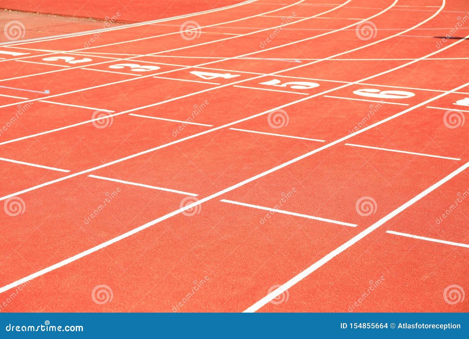 Start of Red Athletic Track with Numbers Stock Photo Image of