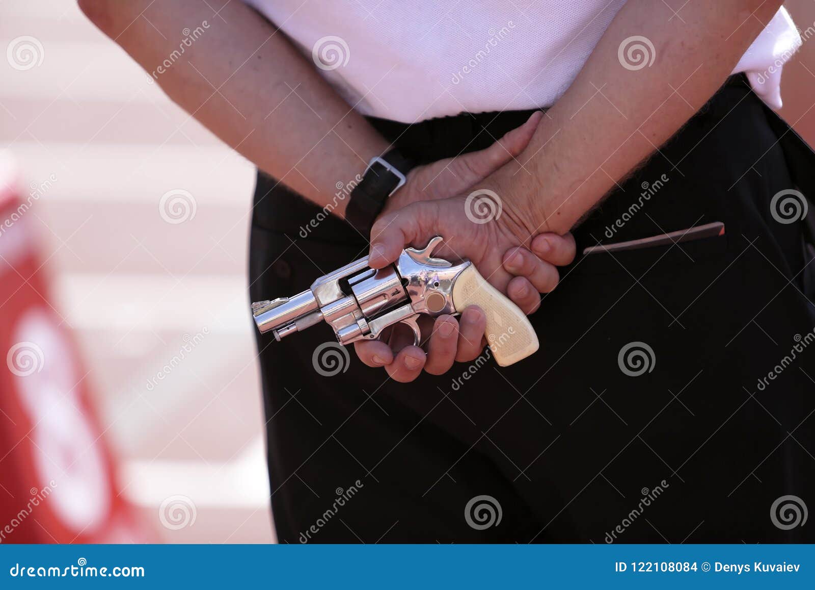 Starter with a Starting Pistol. Stock Photo Image of concept