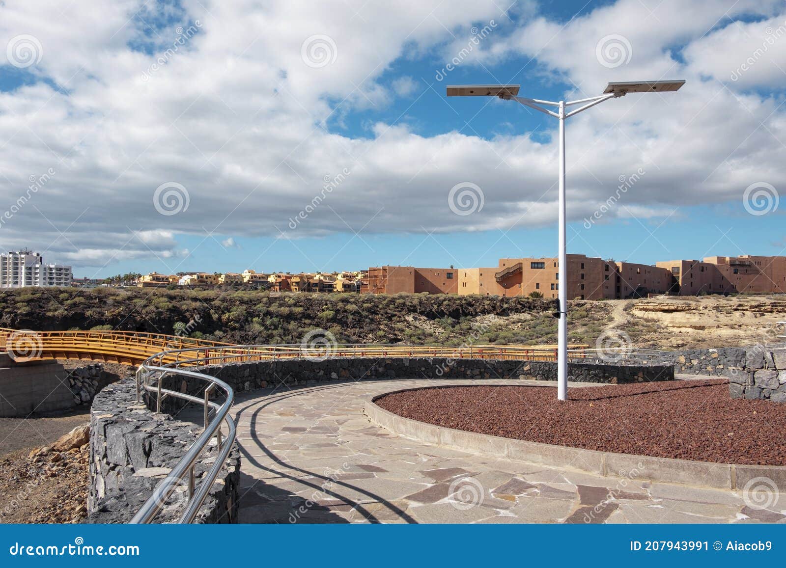newly developed promenade connecting the small fishing village los abrigos to san blas, tenerife, canary islands, spain