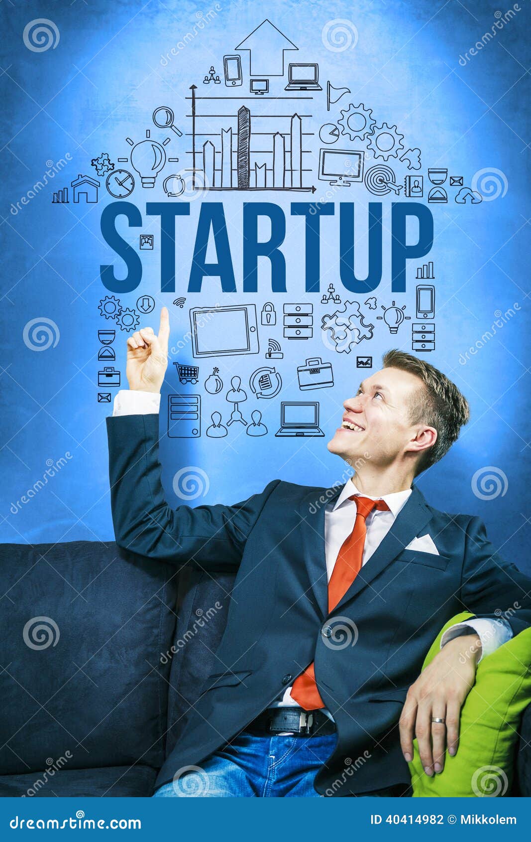 Startup business stock photo. Image of bubble, blue, hand - 40414982