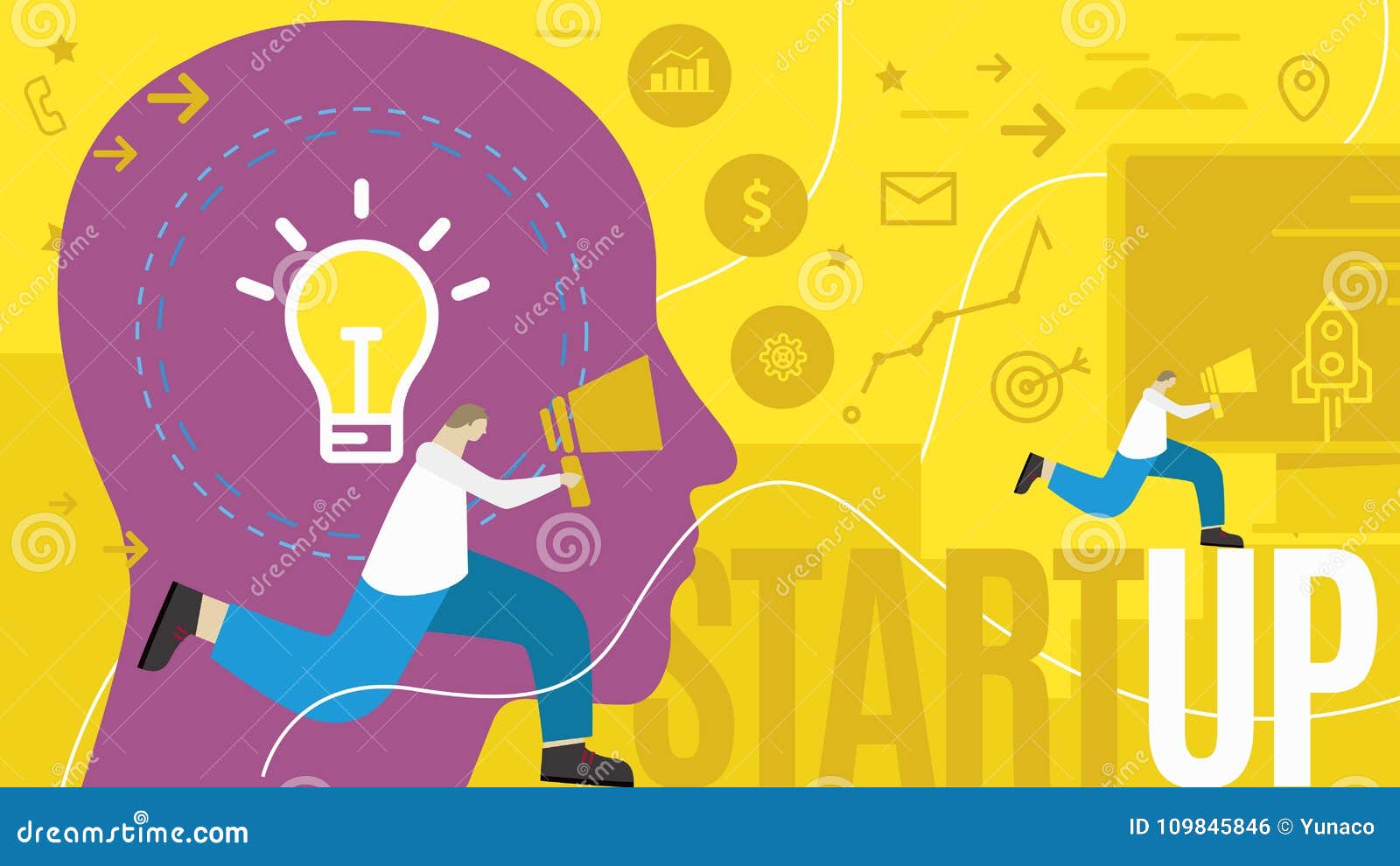 Startup Concept Flat Illustration of Startup People Working As Team To