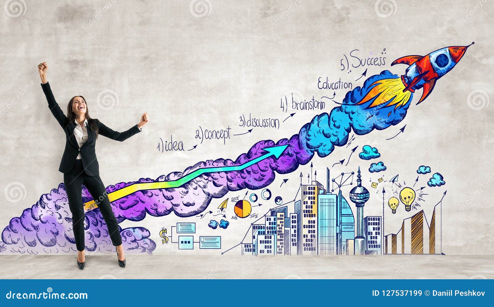 Startup and Entrepreneurship Concept Stock Illustration - Illustration