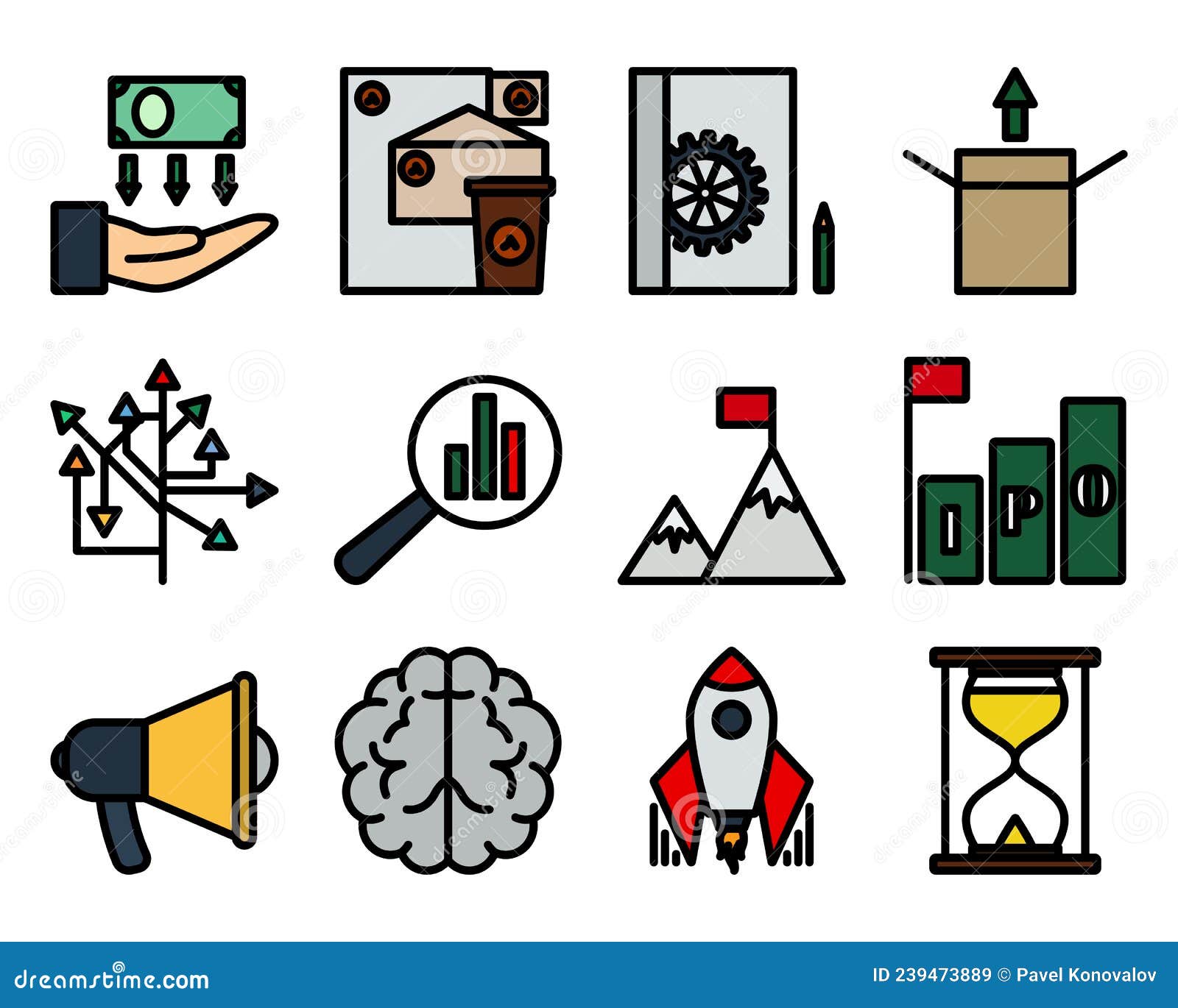 Startup Icon Set stock vector. Illustration of icon - 239473889