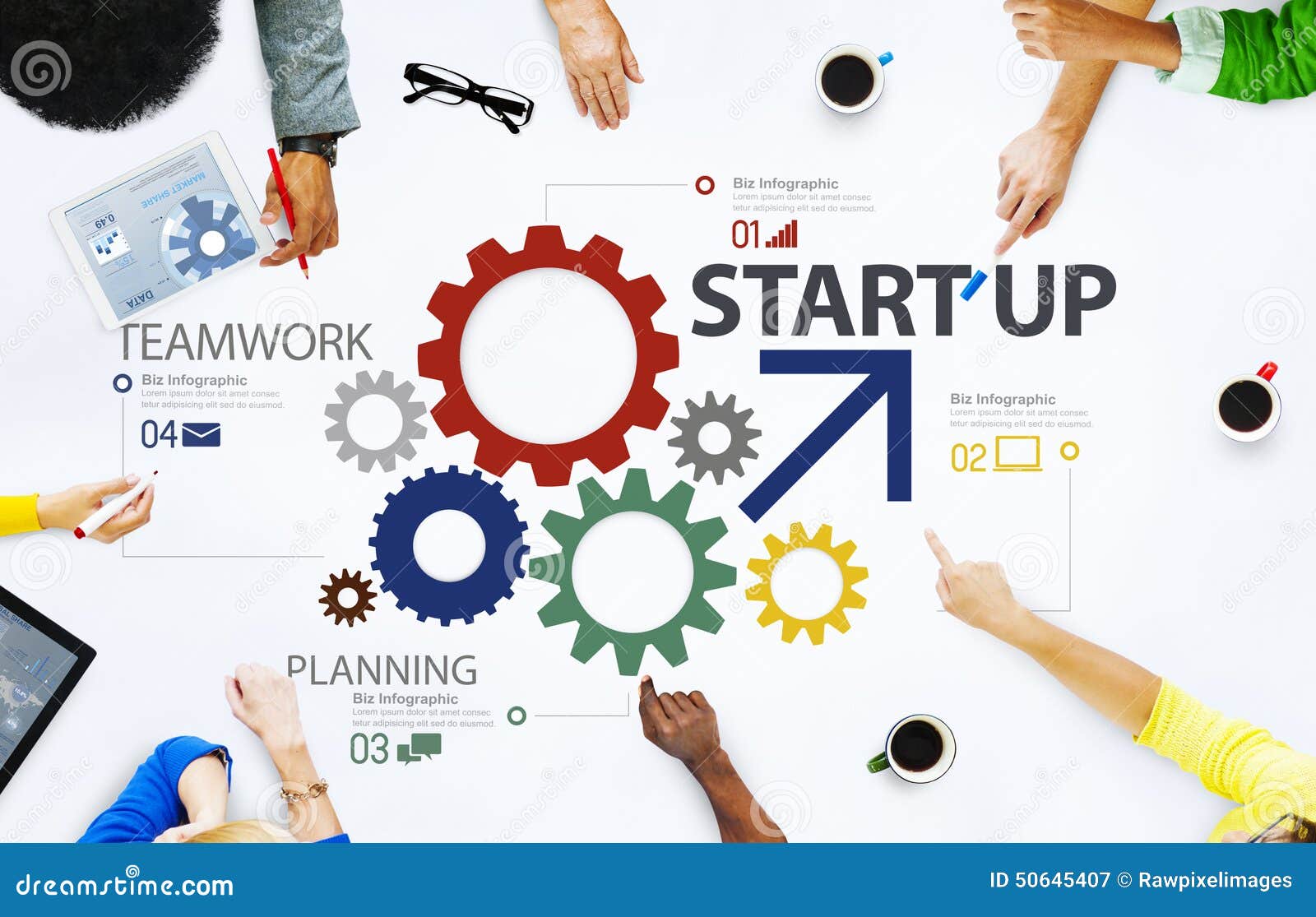 startup new business plan strategy teamwork concept