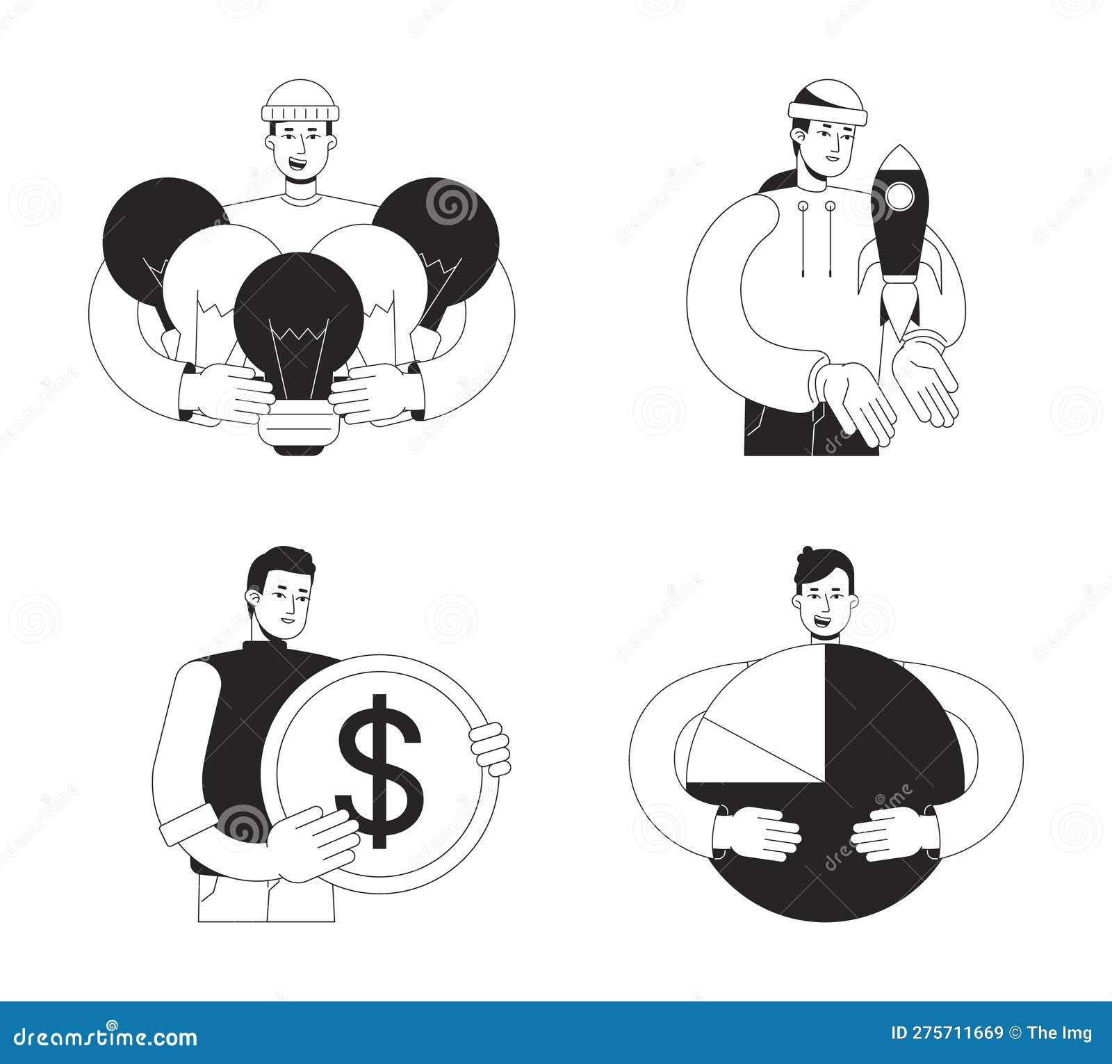 startup pre launch strategy bw concept  spot s pack