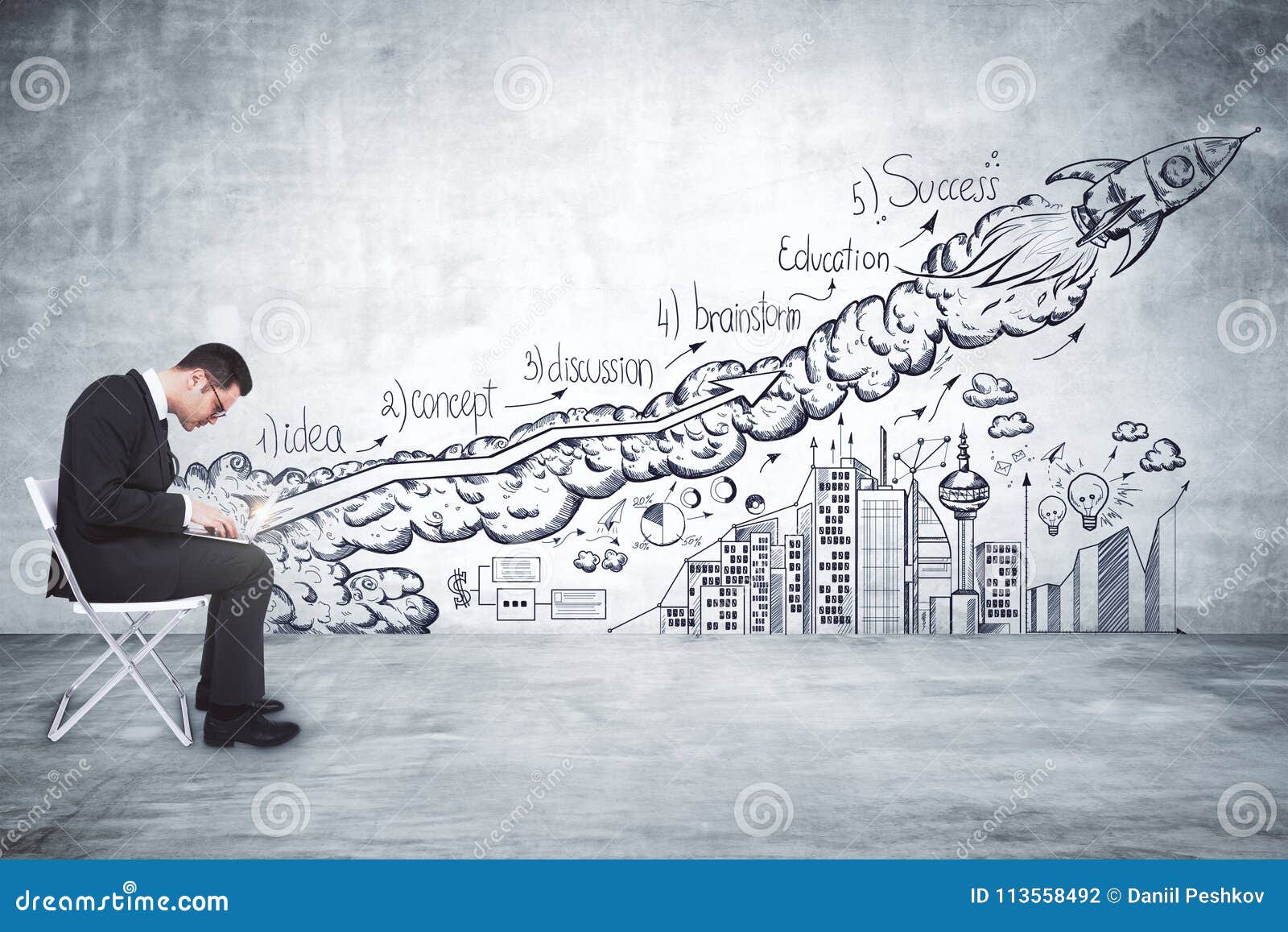 Startup and Strategy Concept Stock Illustration - Illustration of