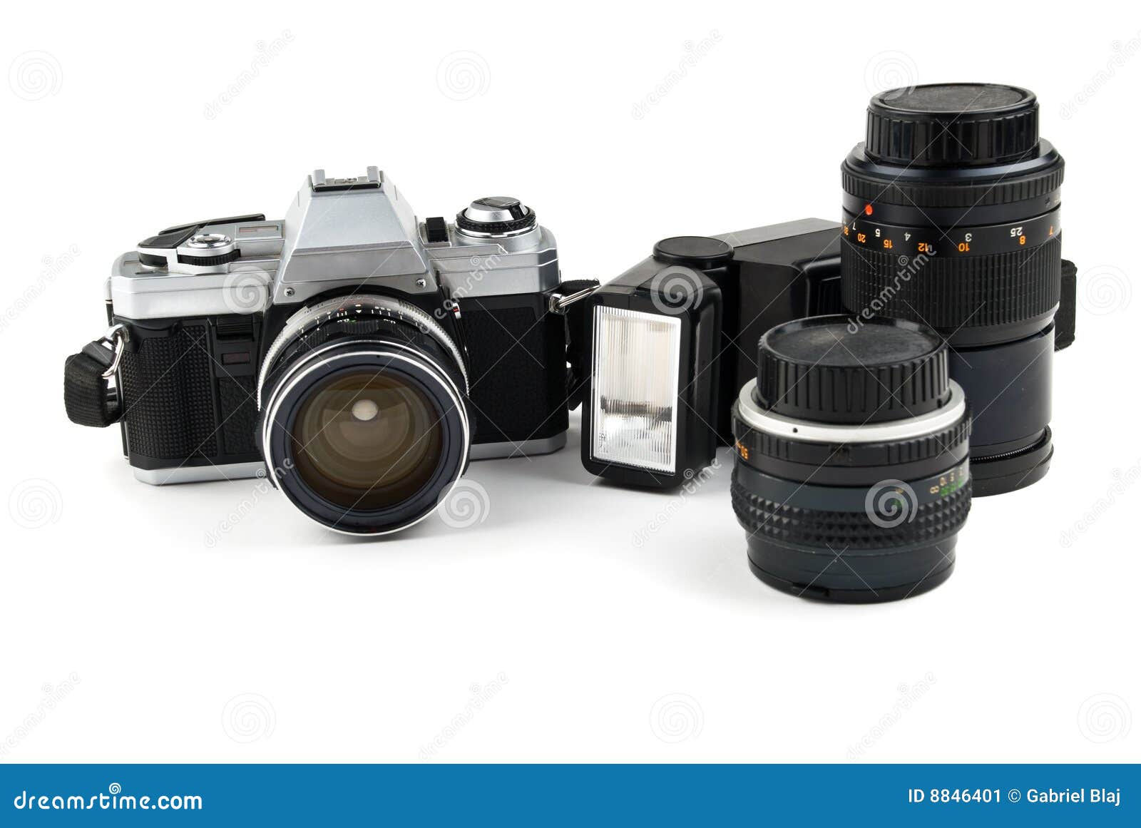 Stary kamera set obraz stock. Obraz złożonej z tło, instrument 8846401