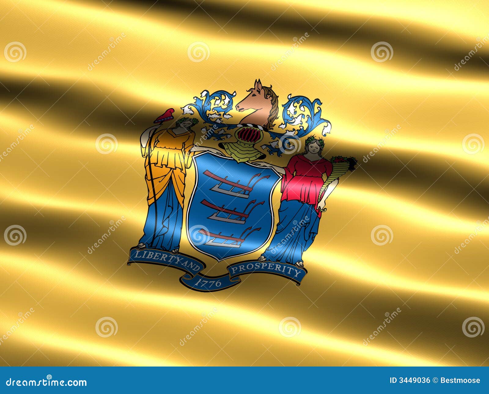 State flag of New Jersey stock illustration. Illustration of flag 3449036