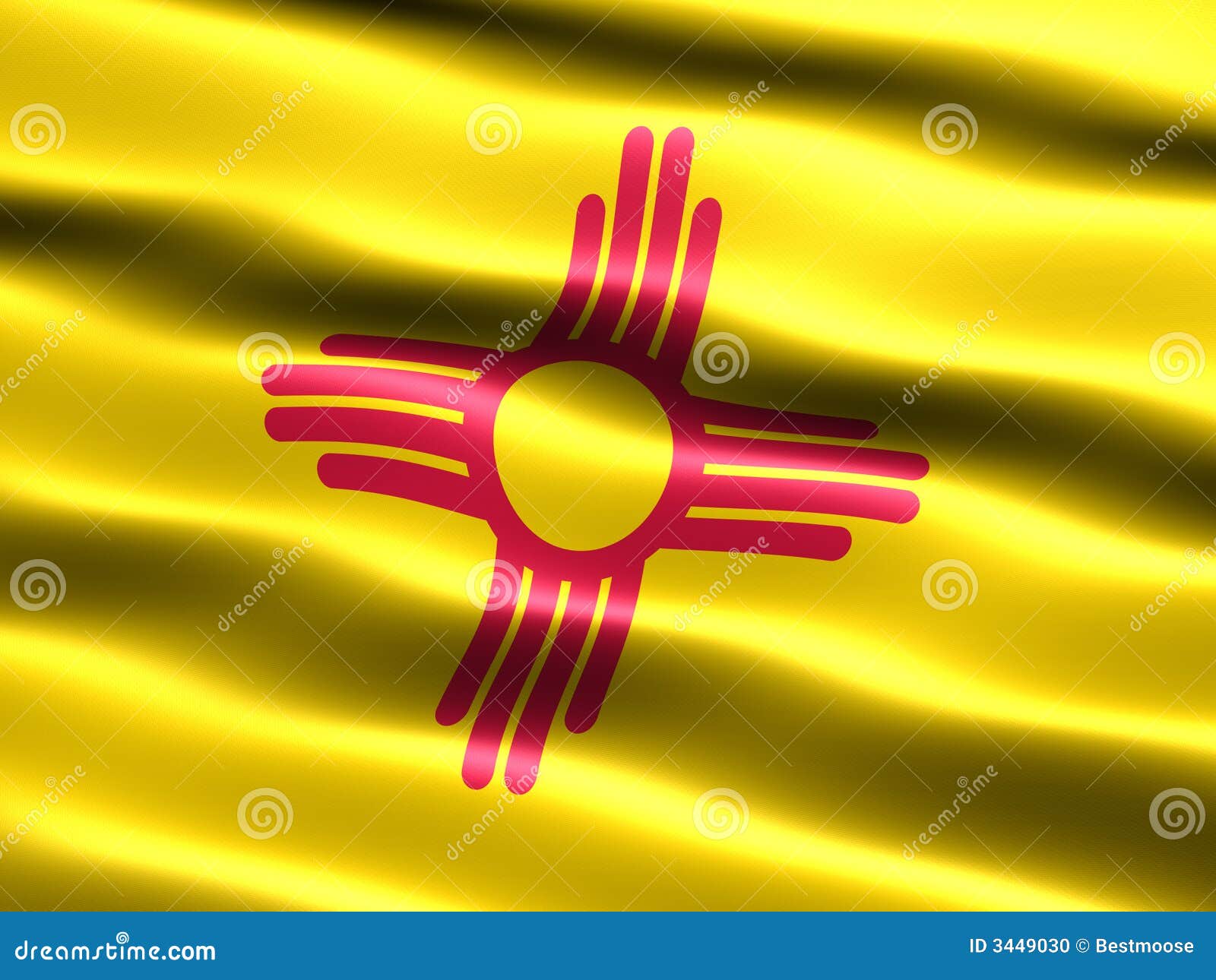 State flag of New Mexico stock illustration. Illustration of united 3449030