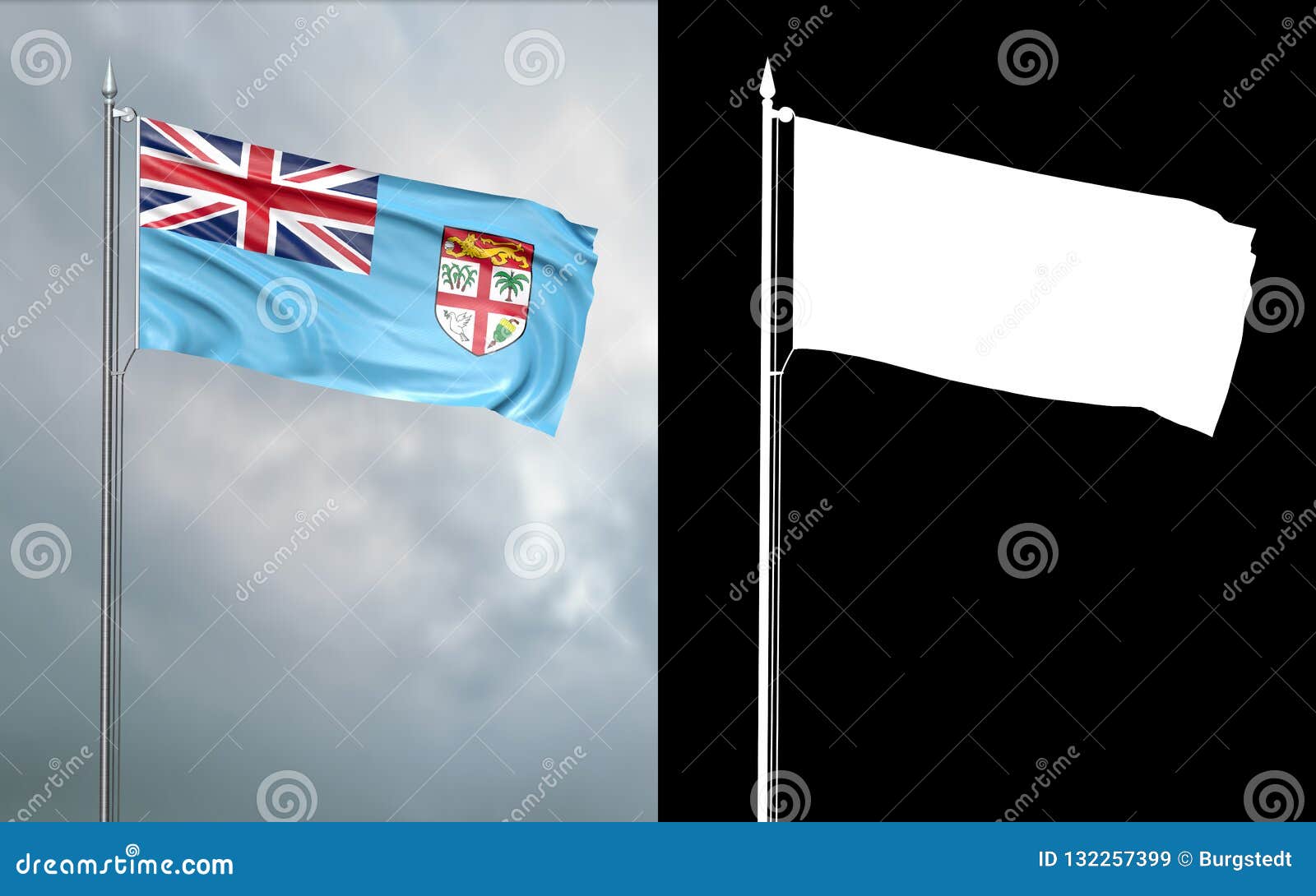 state flag of the republic of fiji with alpha channel