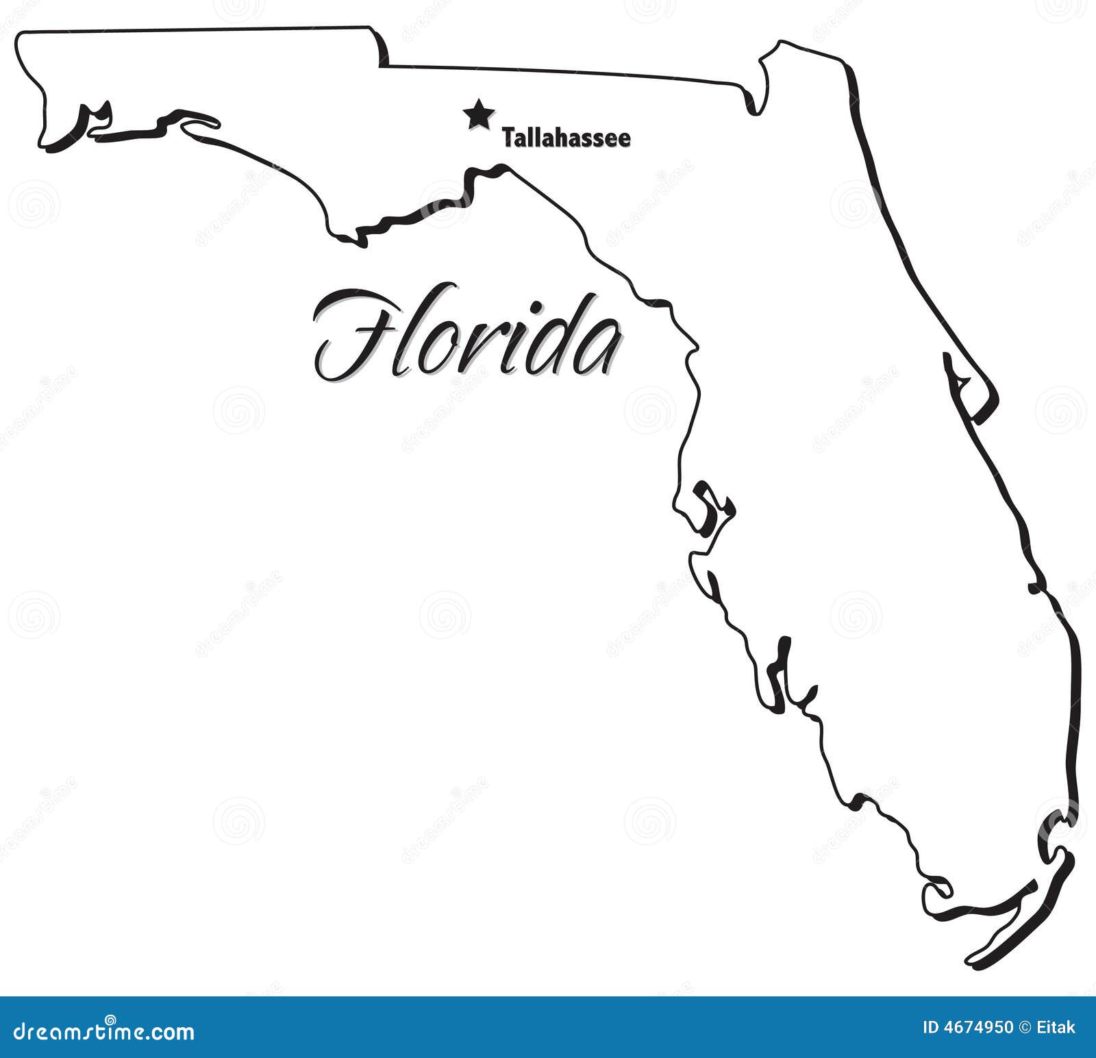 State of Florida Outline stock vector. Image of borders - 4674950