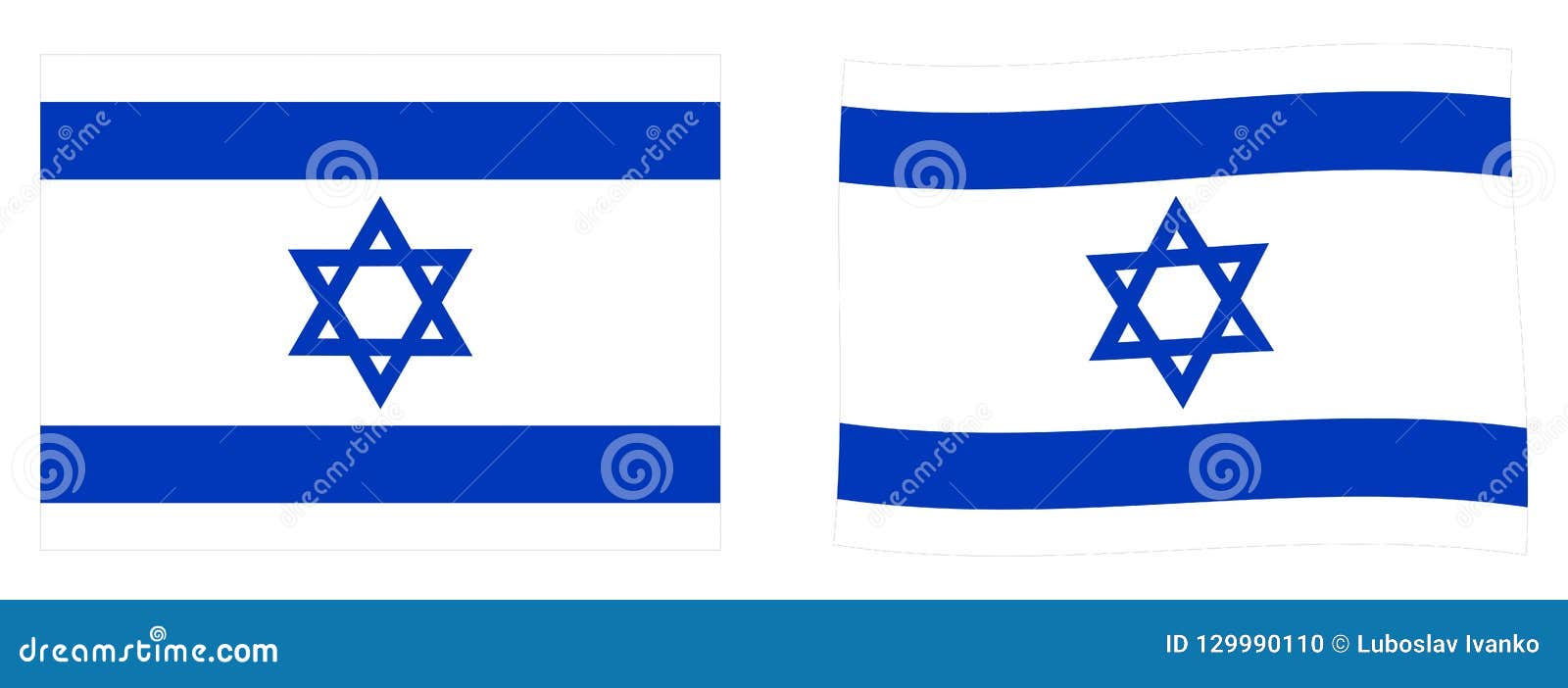 state of israel flag. simple and slightly waving version.