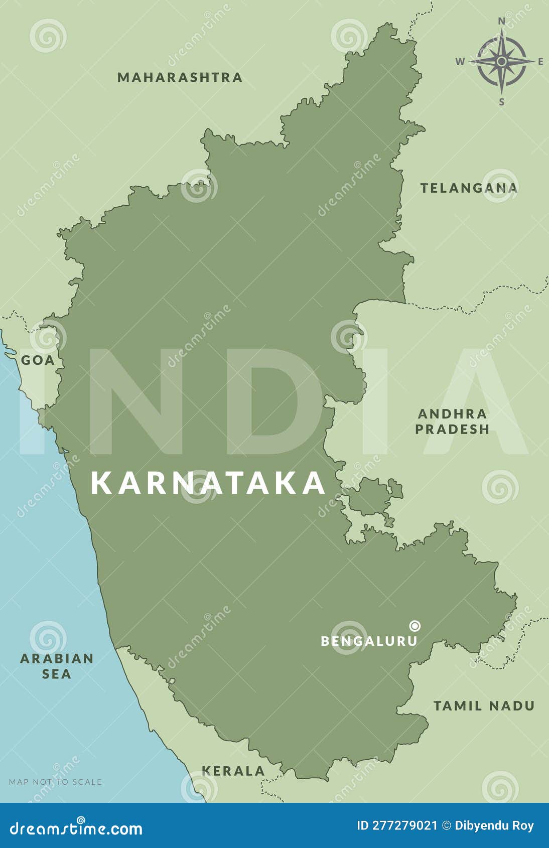 State of Karnataka India with Capital City Bengaluru Hand Drawn Map State of Karnataka India with Capital City Bengaluru Hand Drawn Map