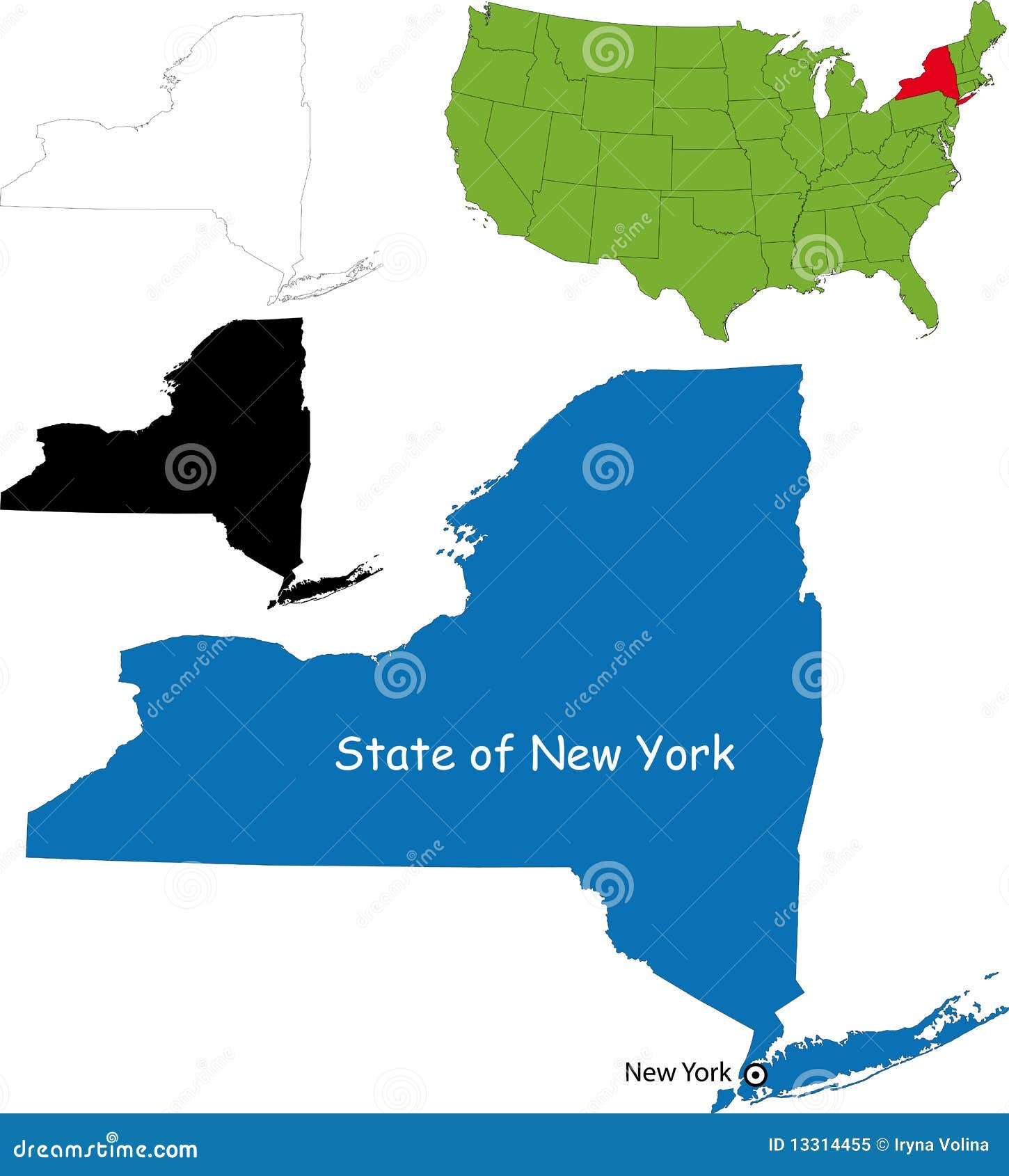 State of New York, USA stock vector. Illustration of clinton - 13314455