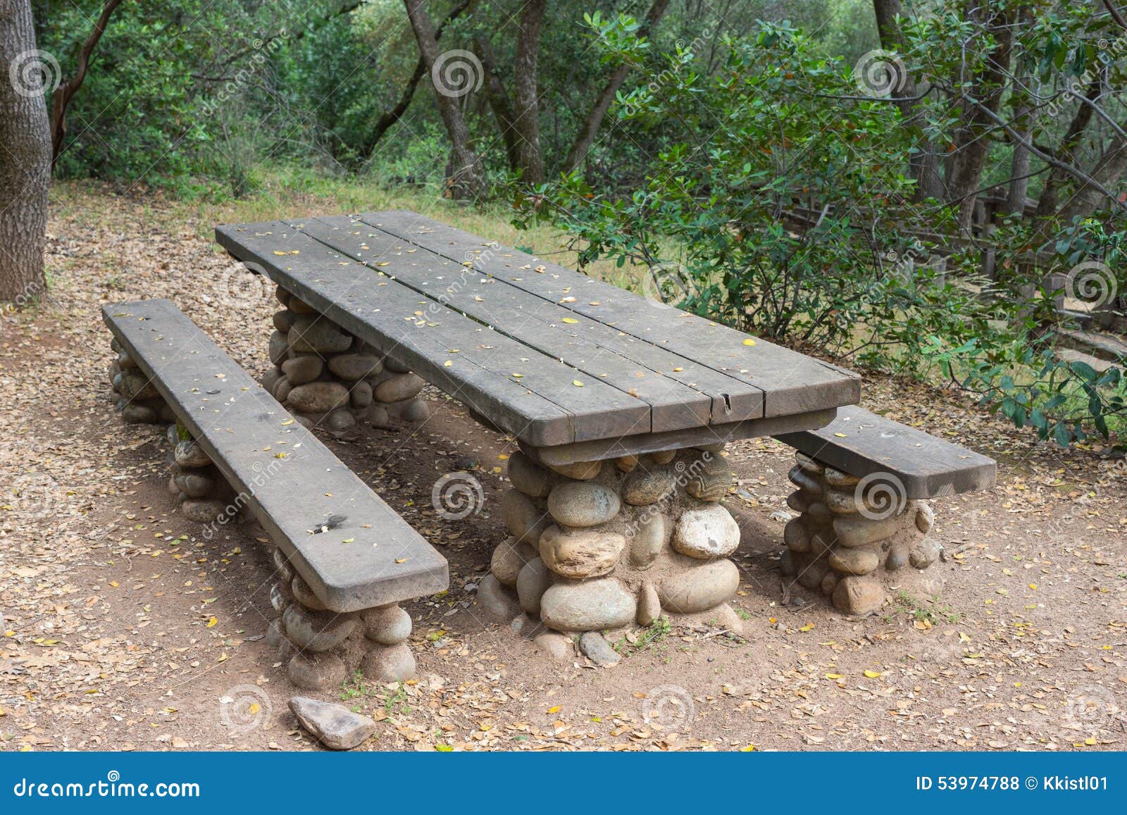 State Park Picnic Table Stock Photo - Image: 53974788