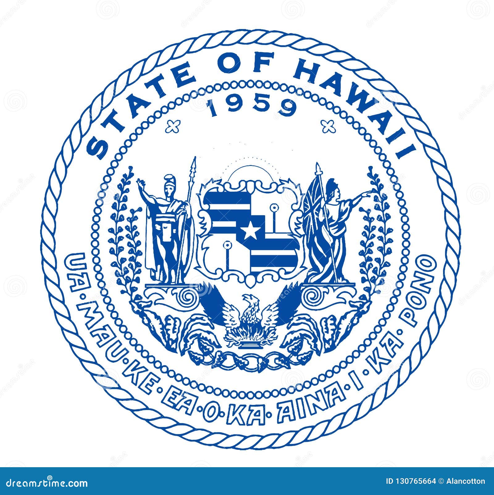 State Seal of Hawaii stock illustration. Illustration of america