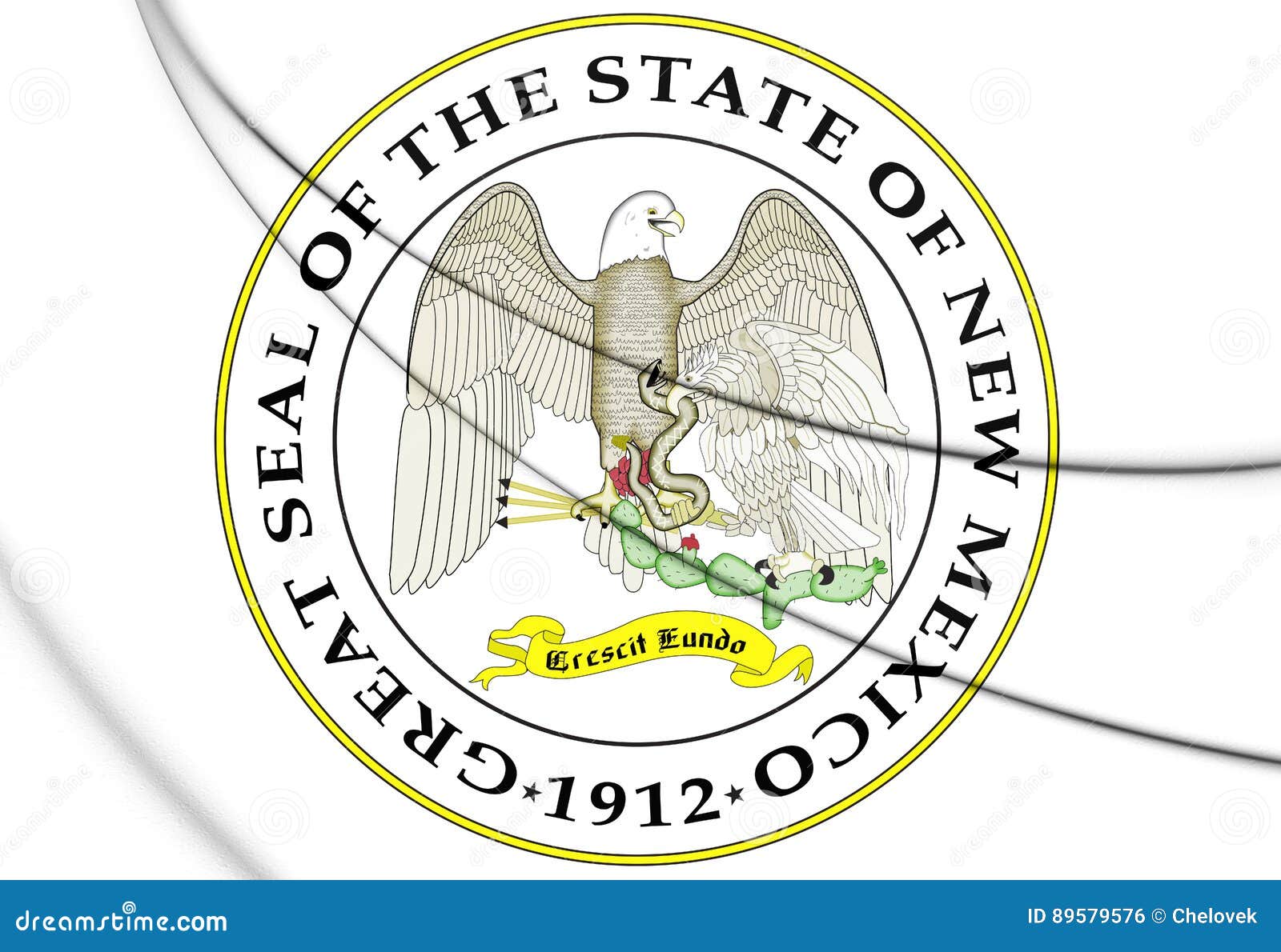 State Seal of New Mexico, USA. 3D Illustration Stock Illustration