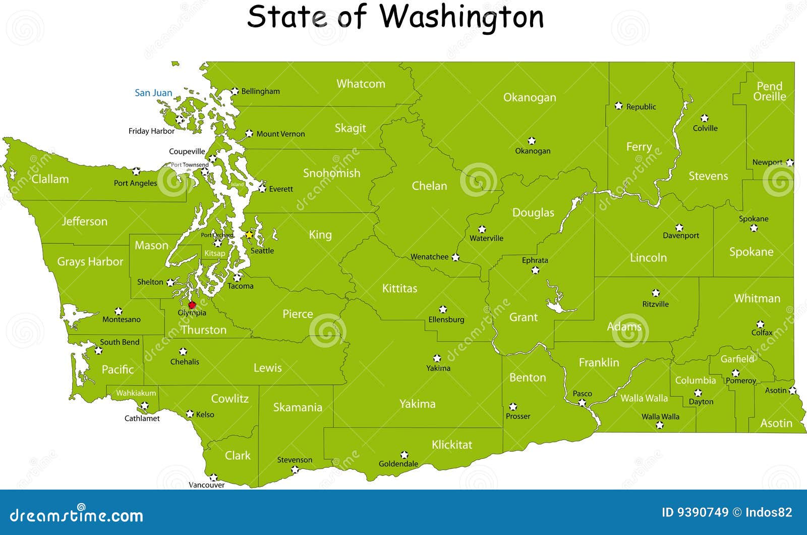 Washington State Detailed Map
